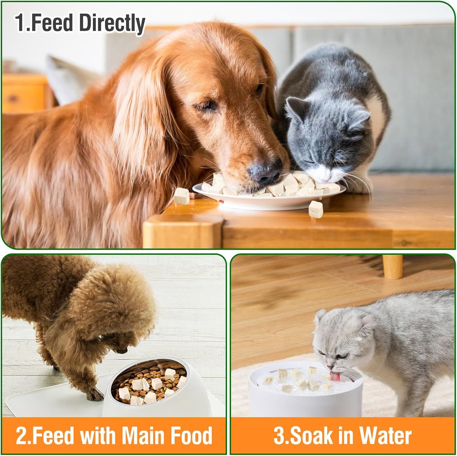 Freeze-Dried Chicken Cat Treats, 100G Chicken Cube Snacks for Pets, Single Ingredient Chickens Dog Training Treats image number 5