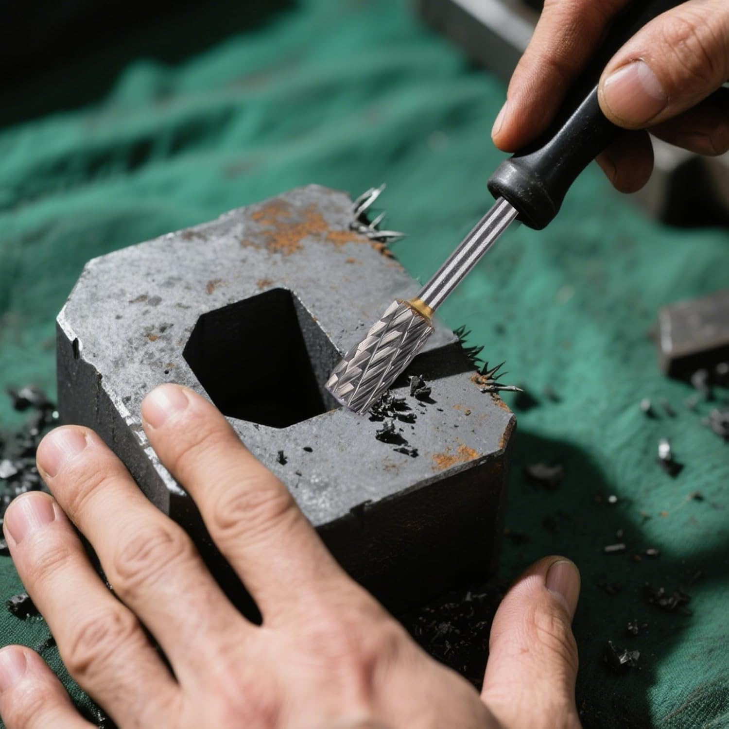 5Pcs Long Carbide Burr Set, Die Grinder Bits Tungsten Steel Carbide Drill Bits Rotary File Attachment for Metal Cutting Grinding Cylinder Head Porting Engine Intake/Exhaust Manifold image number 3