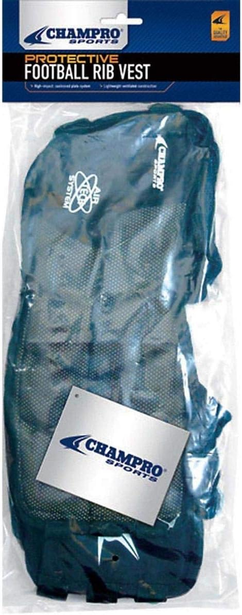 CHAMPRO Air Tech 3 Adult Football Rib Vest with Padded Rib Plate Guards and Tail Pad