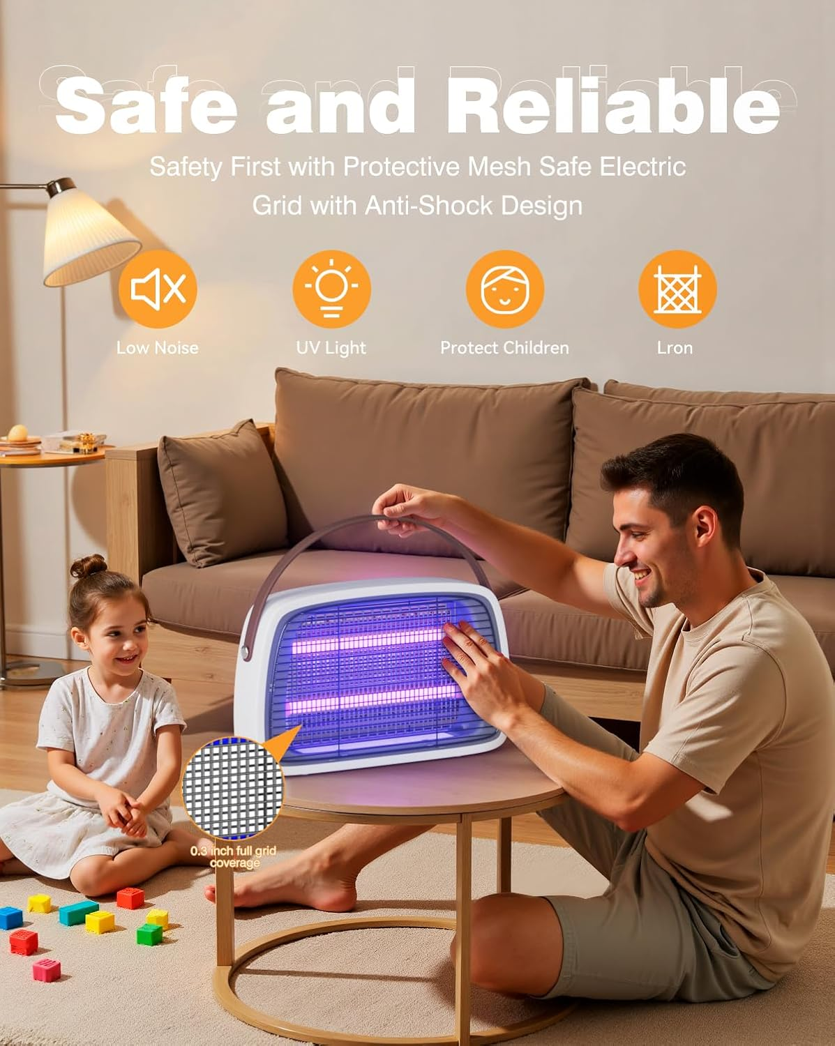 Mosiller Bug Zapper Electric Fly Killer - 4200V Mosquito Killer LED Lamp, Hangable Fly Repellent and Insect Killer, Durable Mozzie Trap, Fruit Fly Zapper for Indoor Outdoor Garden Home Office image number 5