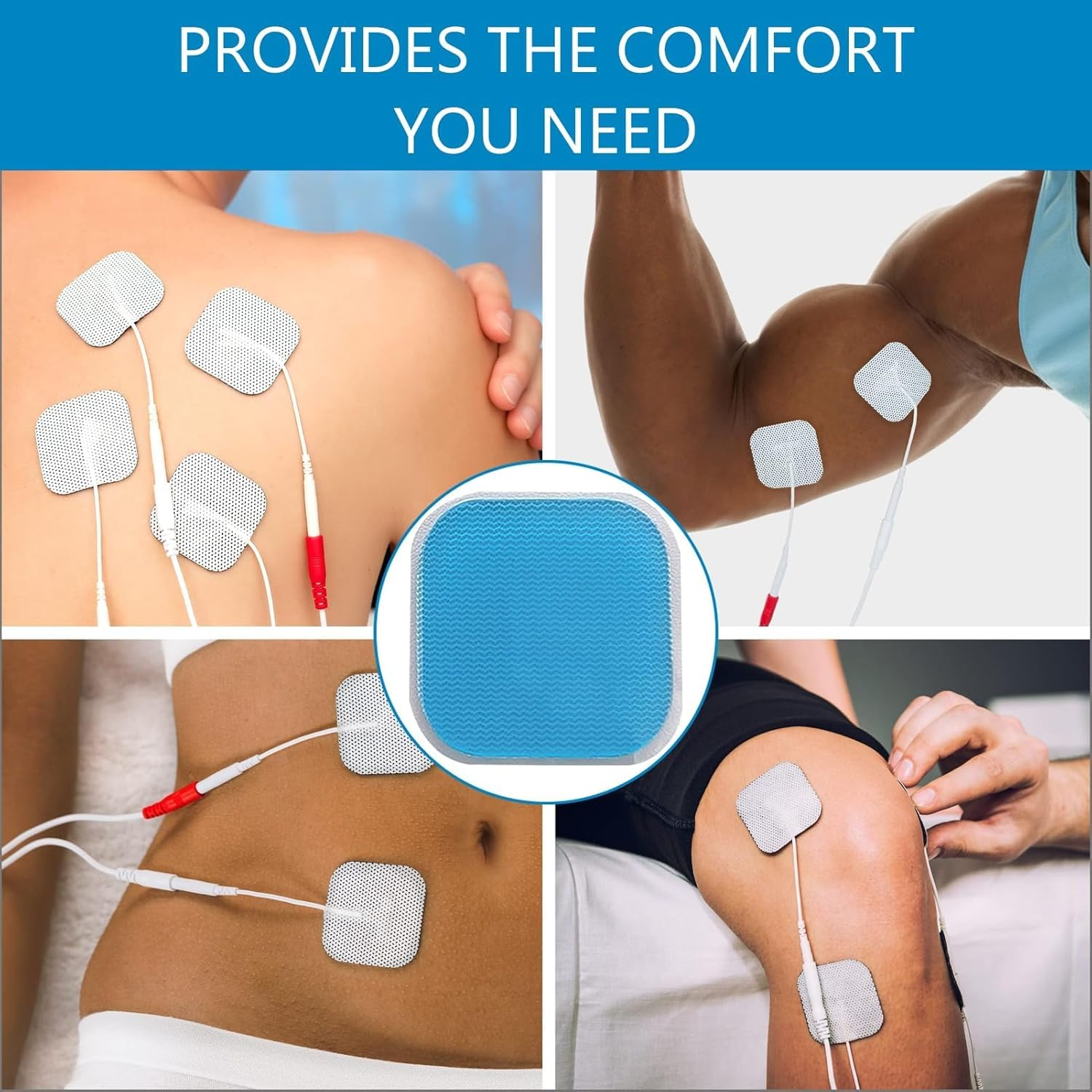 Pack of 20 Replacement Gel Pads, 45 X 45 Mm Electrode Pads for Abdominal Trainer, Applicable to Beurer-Em 59 Gel Pads Replacement Sets, Replacement Gel Pad Compatible with EM 59 Heat Digital TENS