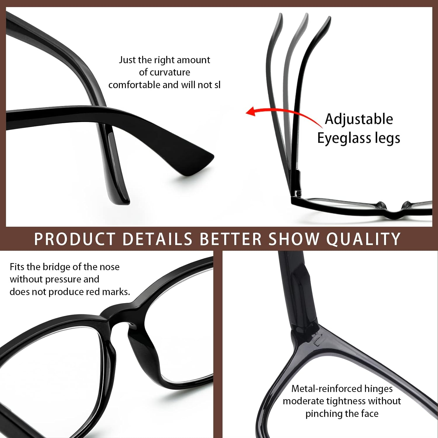 3 Pack Progressive Multifocus Reading Glasses Blue Light Blocking Men Women Spring Hinges Square Computer Readers