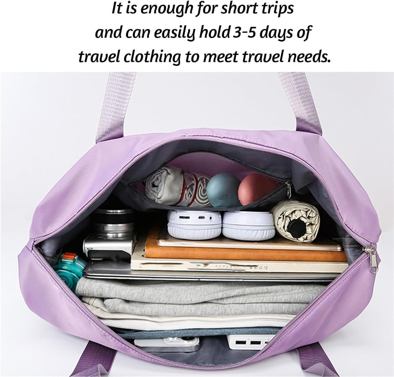 Kulken Travel Bag with Wheels, Kulken 2025 New Large Capacity Travel Bag - Universal Wheel Removable, Expandable Foldable Duffle Bags, Wide-Open Travel (Dark Purple) - Black image number 2