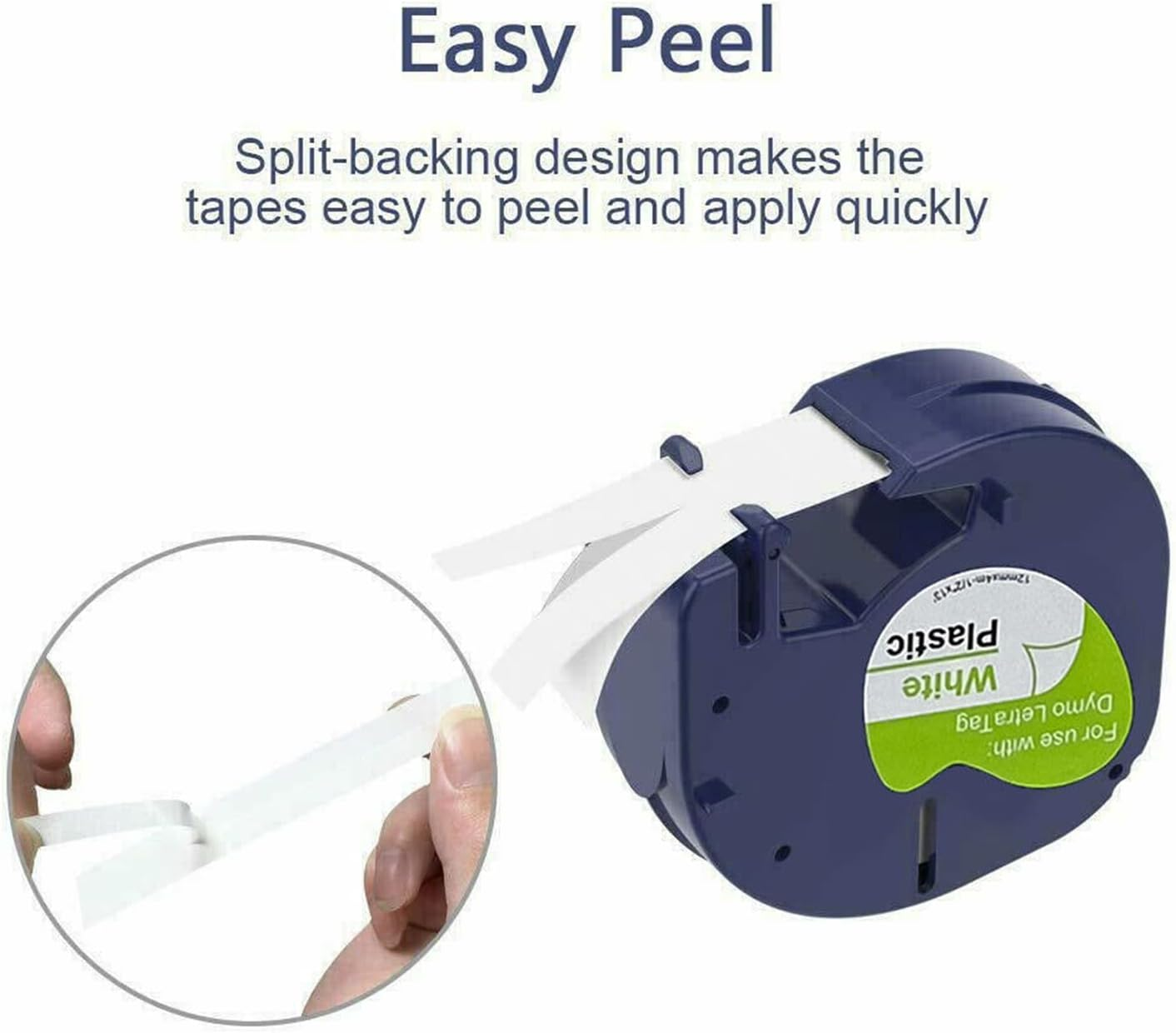 Leona Co Label Tape Compatible with Dymo Letratag Refills White Paper 91331, 12Mm X 4M Black on White Label Maker Plastic Tape for Dymo Letra Tag LT-100H, 5/10-Pack (5)