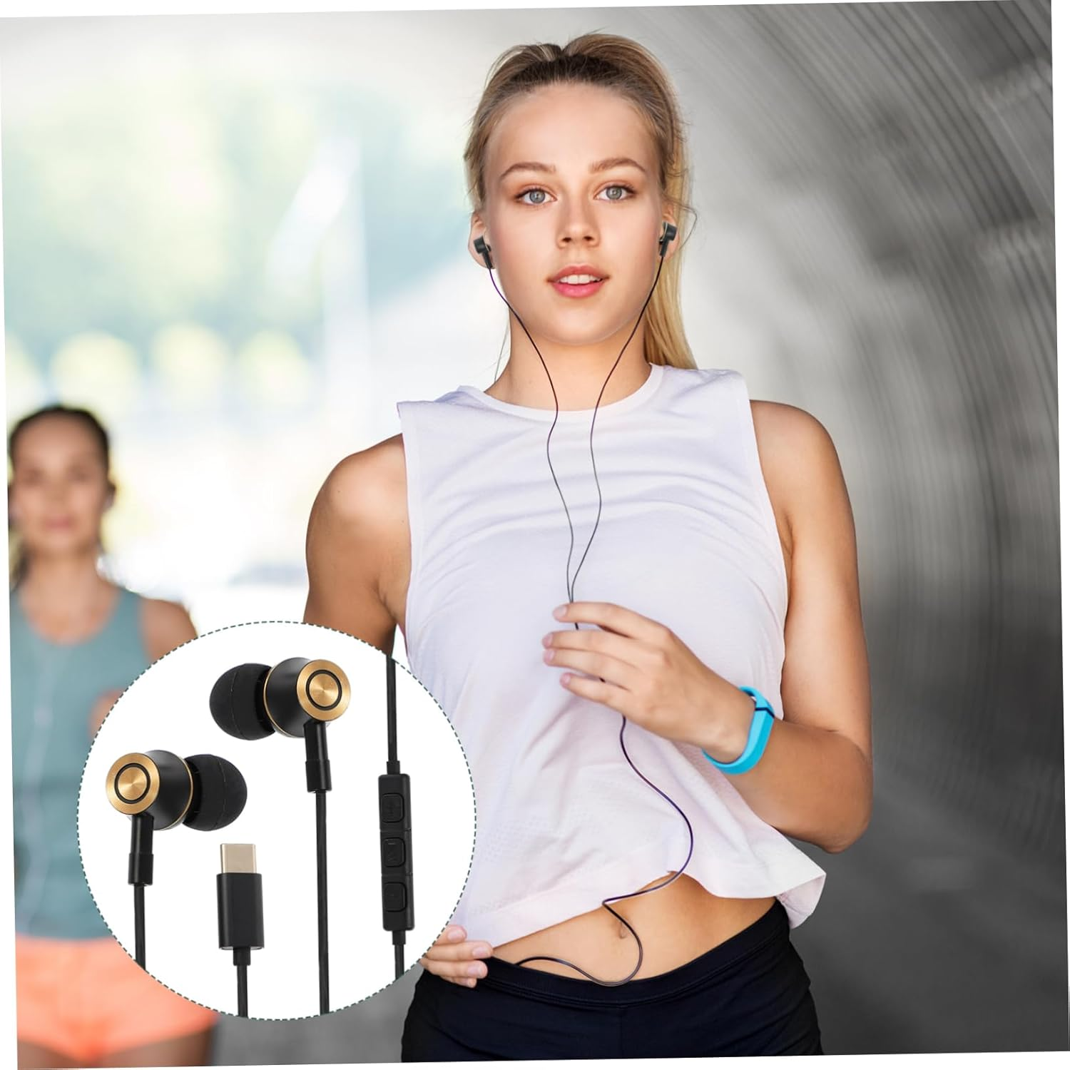 Tofficu USB Type-C Earphone Noise Canceling Volume Control for Phone and Tablet for Daily Listening and Gaming Sessions image number 5