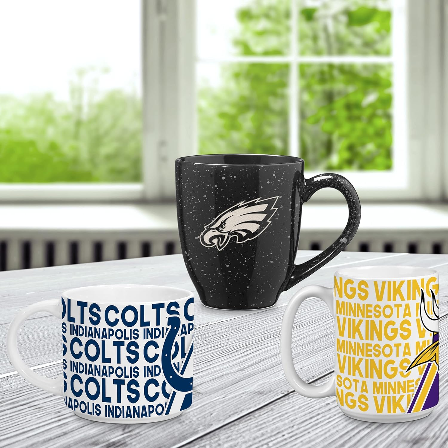 Rico Industries NFL Football Chicago Bears Alternate 16 Oz Team Color Laser Engraved Speckled Ceramic Coffee Mug image number 5