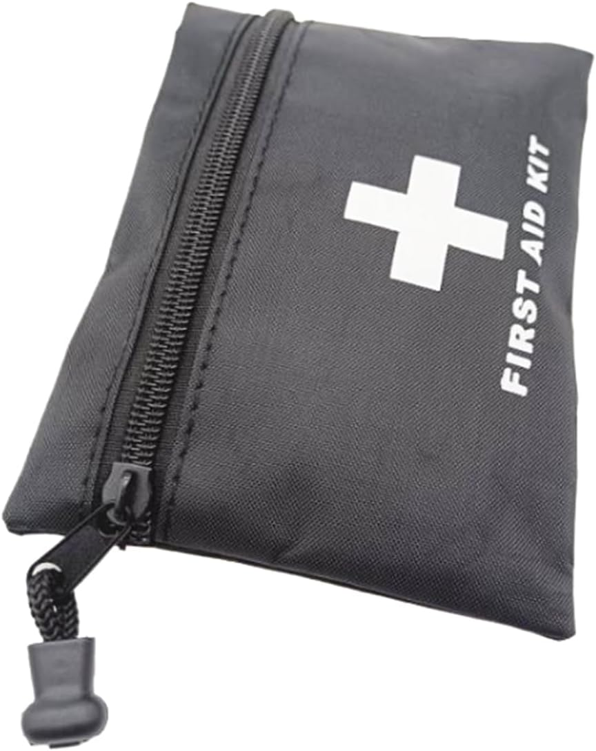 Red Emergency Bag First Aid Bag Small Empty Travel Rescue Bag Pouch First Responder Storage Medicine Pocket Bag for Car Home Office Kitchen Sport Outdoors Bag Only (Black) - Blue image number 4