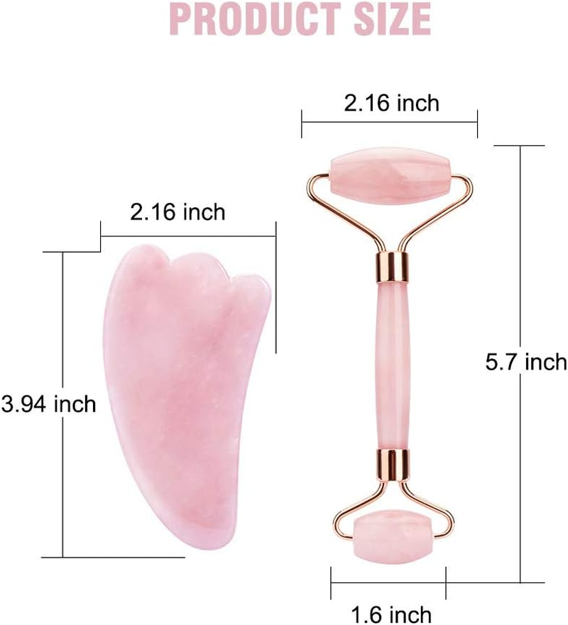 Jade Roller Massager,Anti-Aging Facial Roller Natural Jade Roller Make Your Face,Neck,Eyes Smooth Skin,Best Gift Free for Girlfriend,Ladies,Girls (Pink) image number 5