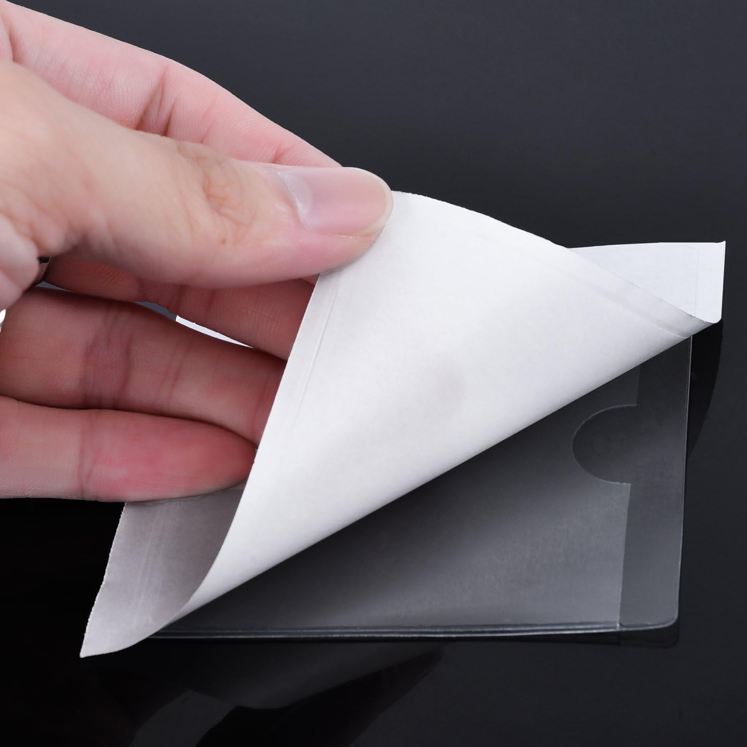 Transparent Self Adhesive Parking Permit Holder Pack of 4 Ticket and Note Sticky Back Protect Cover for Car, Badges, Windscreen image number 1