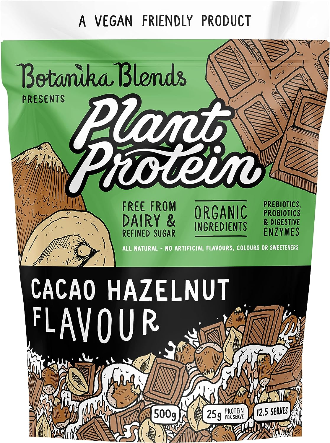 Botanika Blends Cacao Hazelnut Plant Protein Powder, 500 G image number 2