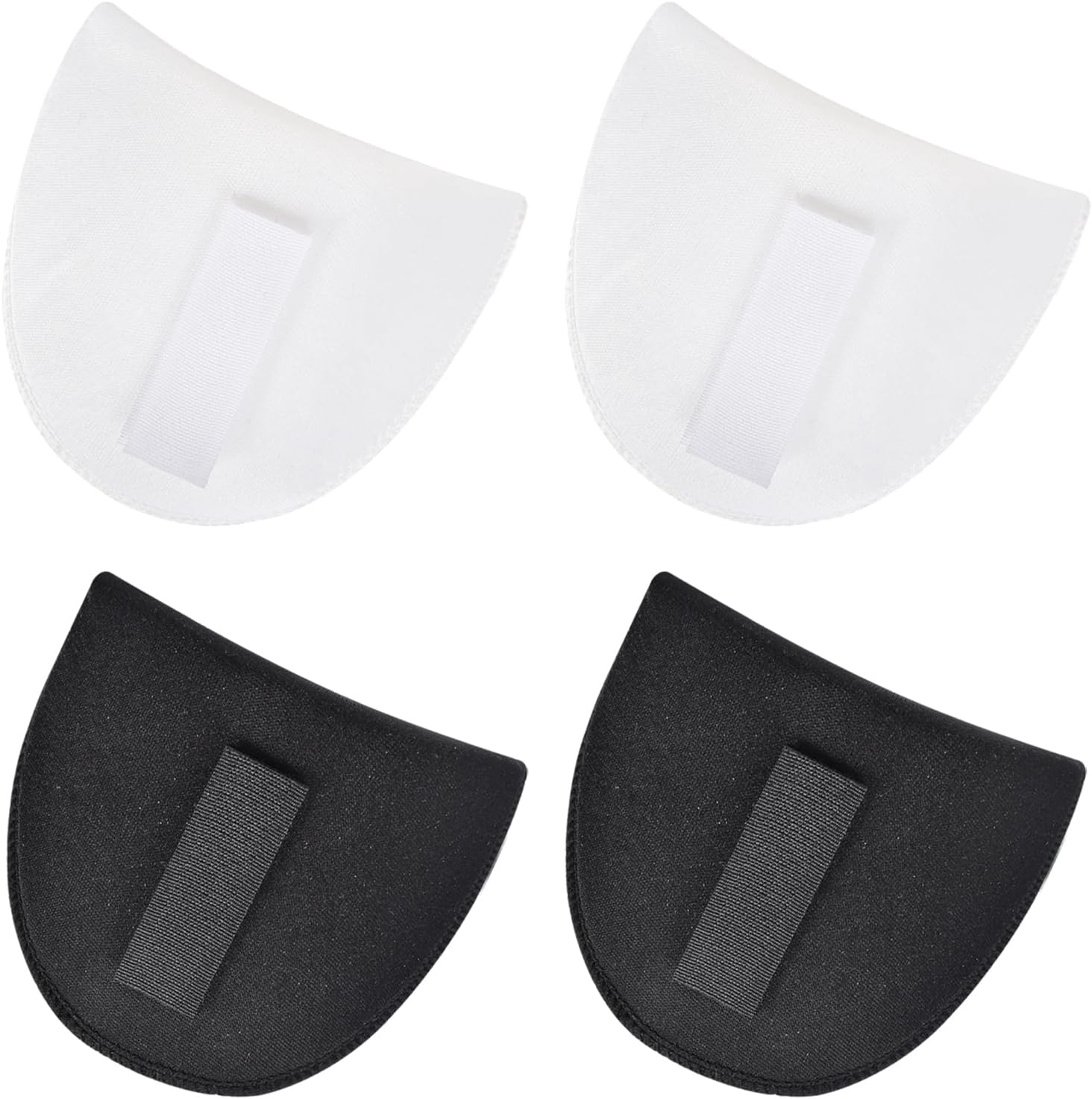 Shoulder Pads 2 Pairs Set in Shoulder Pads, 1.5Cm Thick, Sponge Shoulder Pads, Removable Shoulder Pads, Breathable, for Women & Men (Black & White)