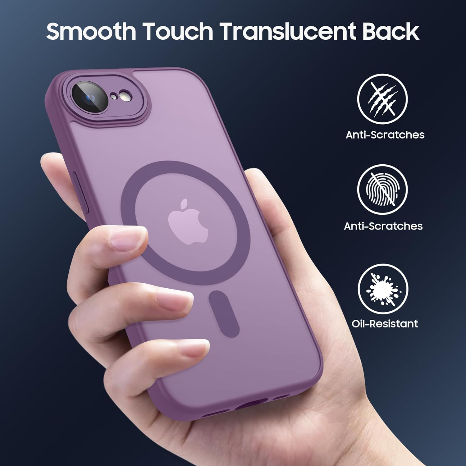 Magnetic Case for Iphone 16E Case, [Compatible with Magsafe] Drop Protection Skin-Friendly Shockproof Protective Translucent Matte Cover for Iphone 16E 2025 6.1-Inch - Black image number 2