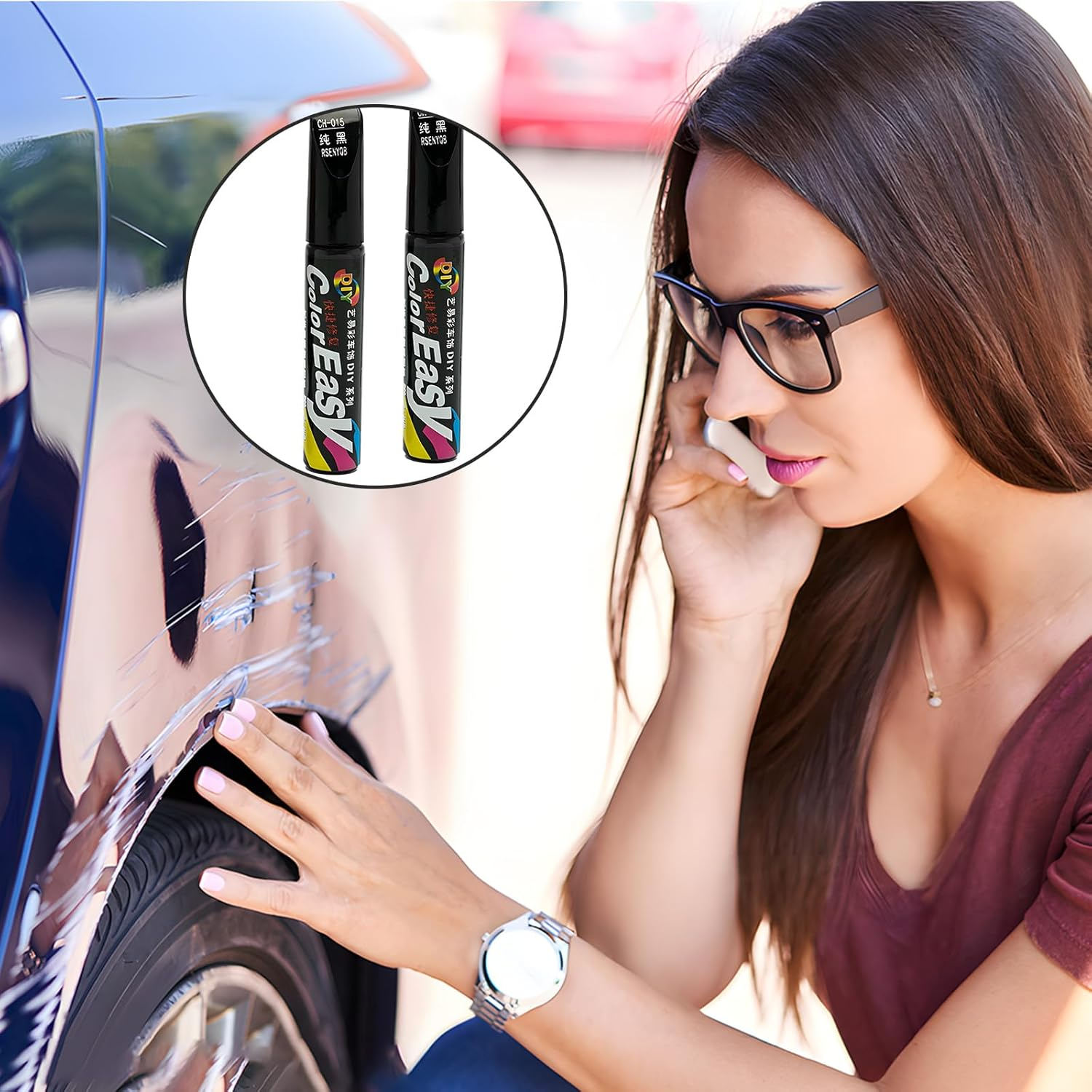 Black Touch up Paint Pen 2 Pack, Car Scratch Remover for Automotive Vehicles, Waterproof Paint Repair Kit for Cars Bikes Motorcycles, 11.5 Cm image number 6