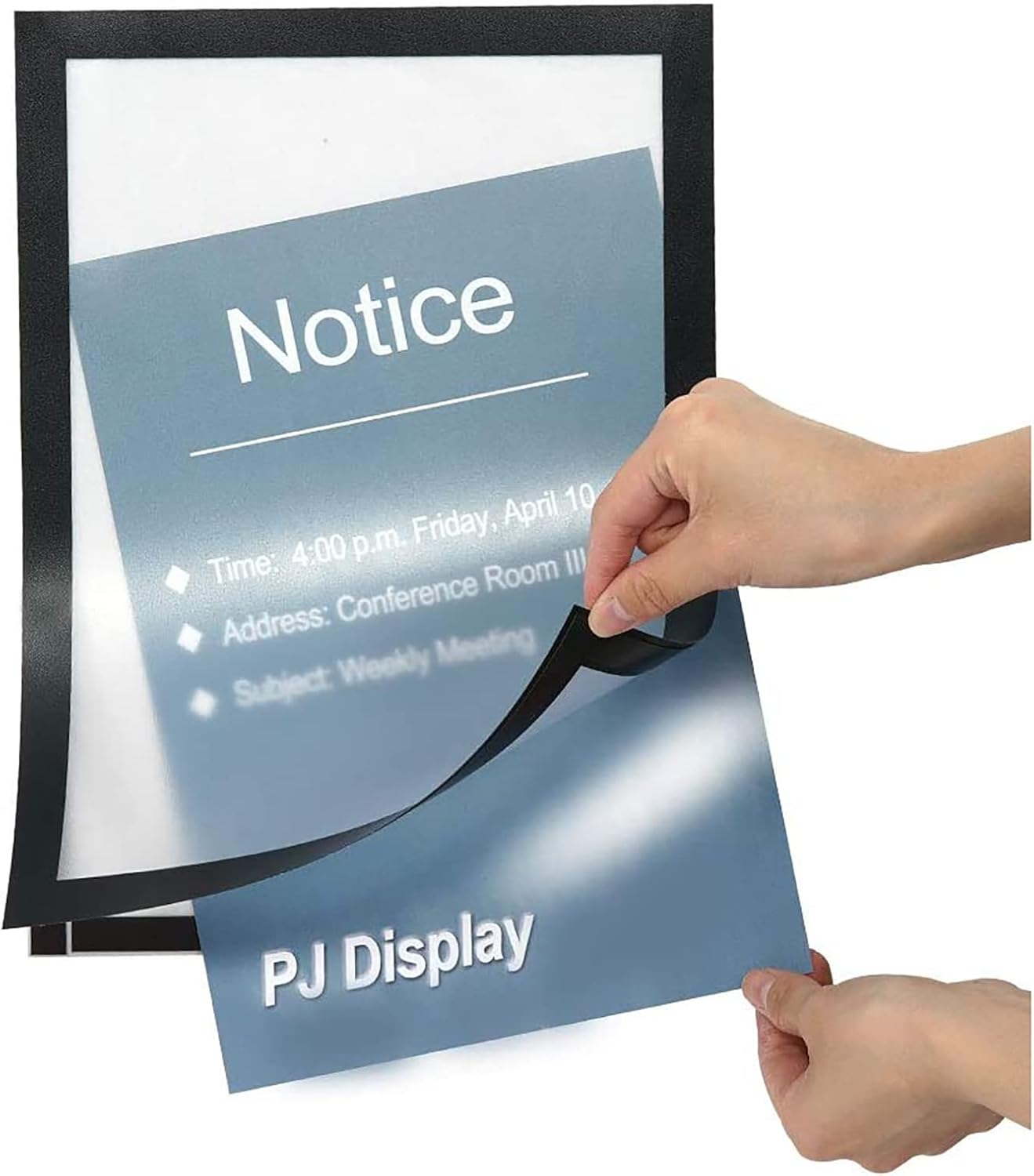 3 Pcs Magnetic Wall Sign Holder A4 Self-Adhesive Plastic Picture Frames Double-Sided Dispaly for Door Window Cupboard Shop Showroom Office Store image number 1