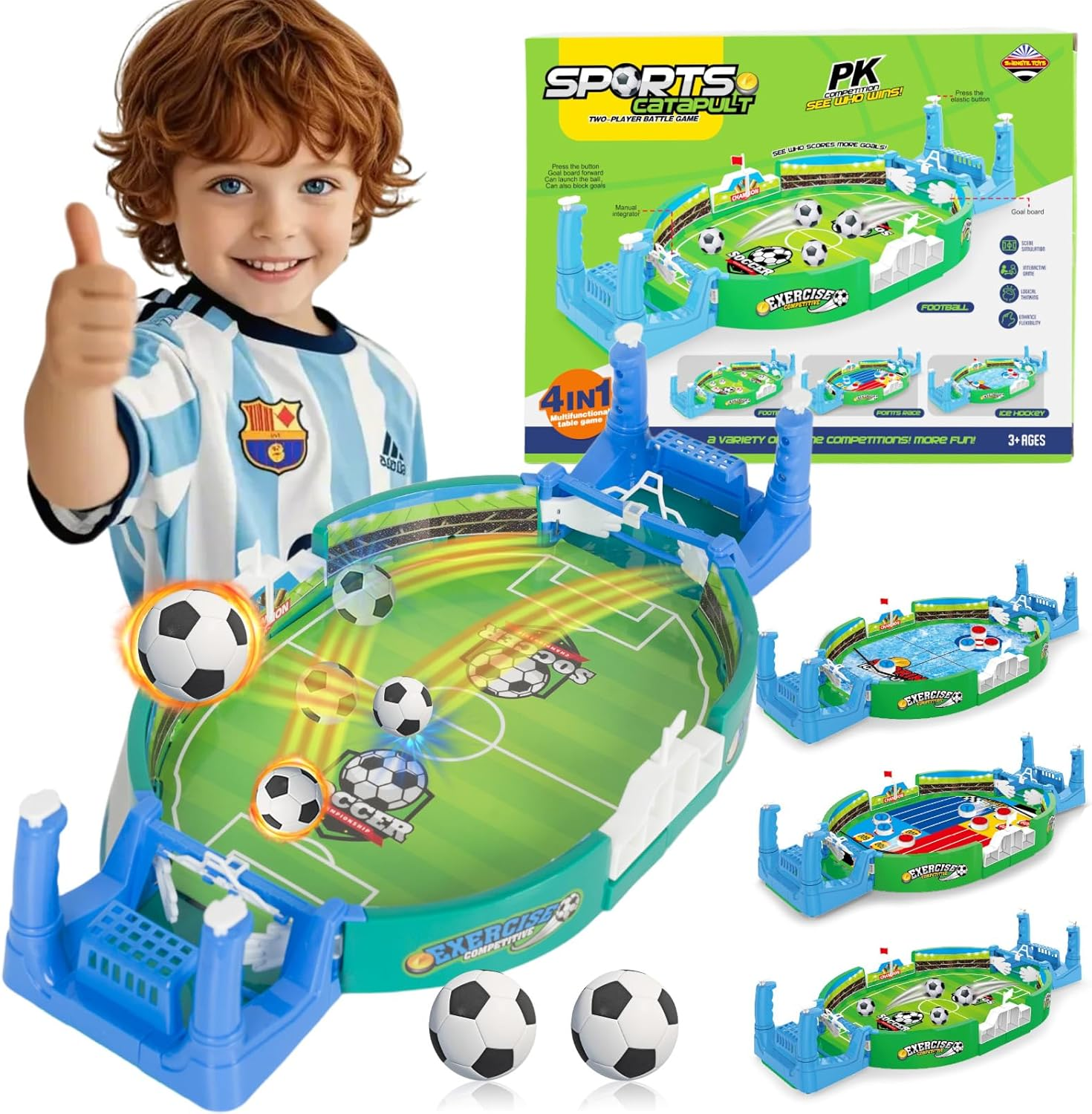 Football Table Interactive Game Soccer Games Table Foosball Table for Boys Kids Family Game Night Fun Mini Foosball Indoor Outdoor Party Games Toys Gifts image number 2