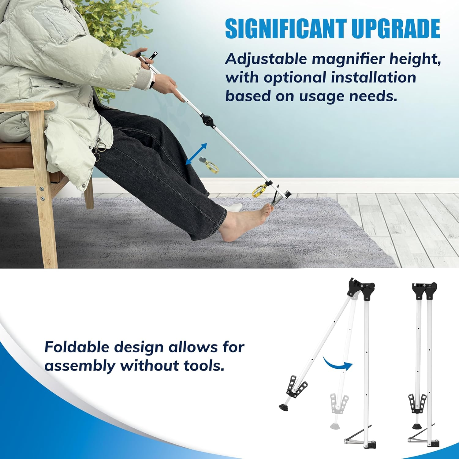 Long Handled Toenail Clippers Wide Jaw Opening, Free Bending, for Thick Nails, for the Seniors, Overweight, Disabled with Arthritis, Easy Reach Pedicure Auxiliary Tools (19.7" Long Handle) image number 2