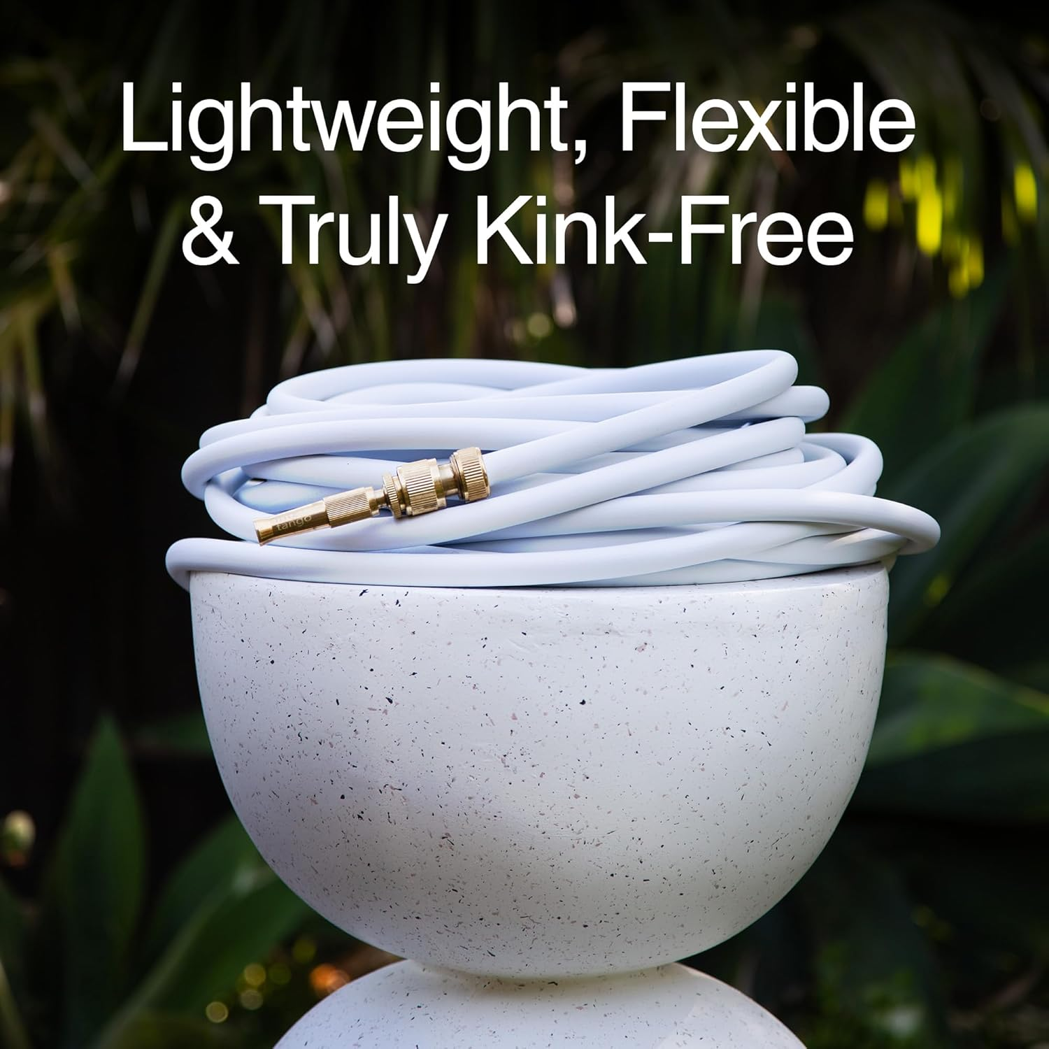 Flexy 20M Premium Flexible Garden Hose | Exclusive Colours, Lightweight, Uv-Resistant Hybrid Polymer, Kink-Free with Solid Brass Fittings & Multi-Pattern Spray Nozzle (White) - Charcoal image number 5