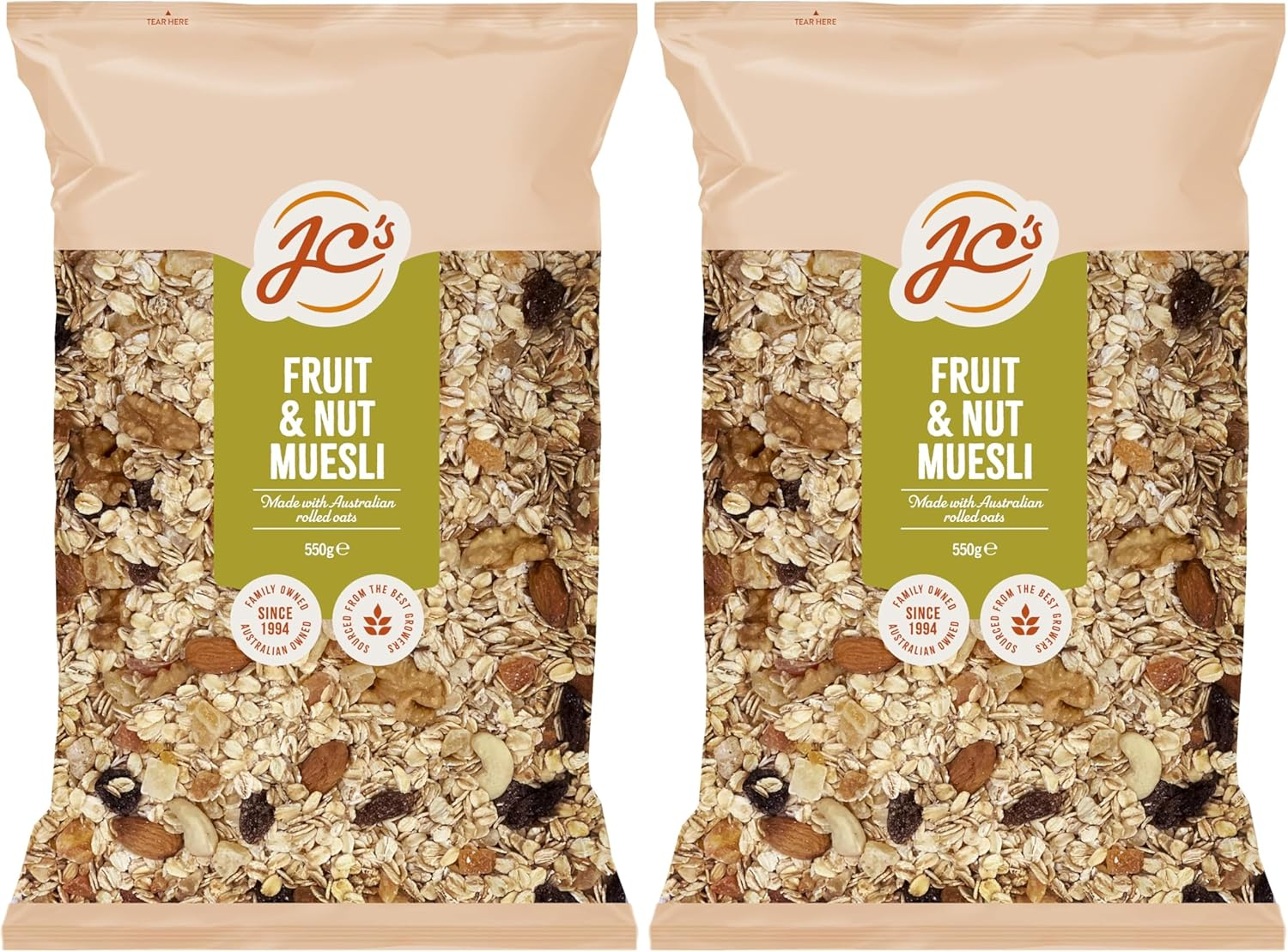 J.C.'S Quality Foods Fruit & Nut Muesli 550G image number 1