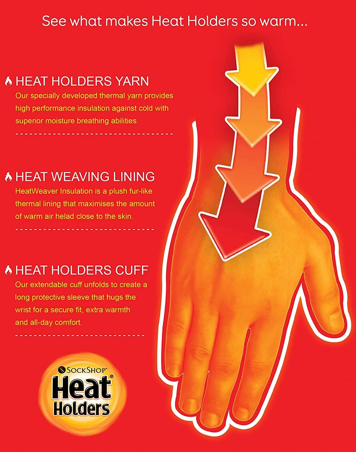 Heat Holders | Sockshop | Oslo Plain Winter Warm Thermal Gloves | Men'S Size | Multiple Colours, S/M & L/XL image number 3