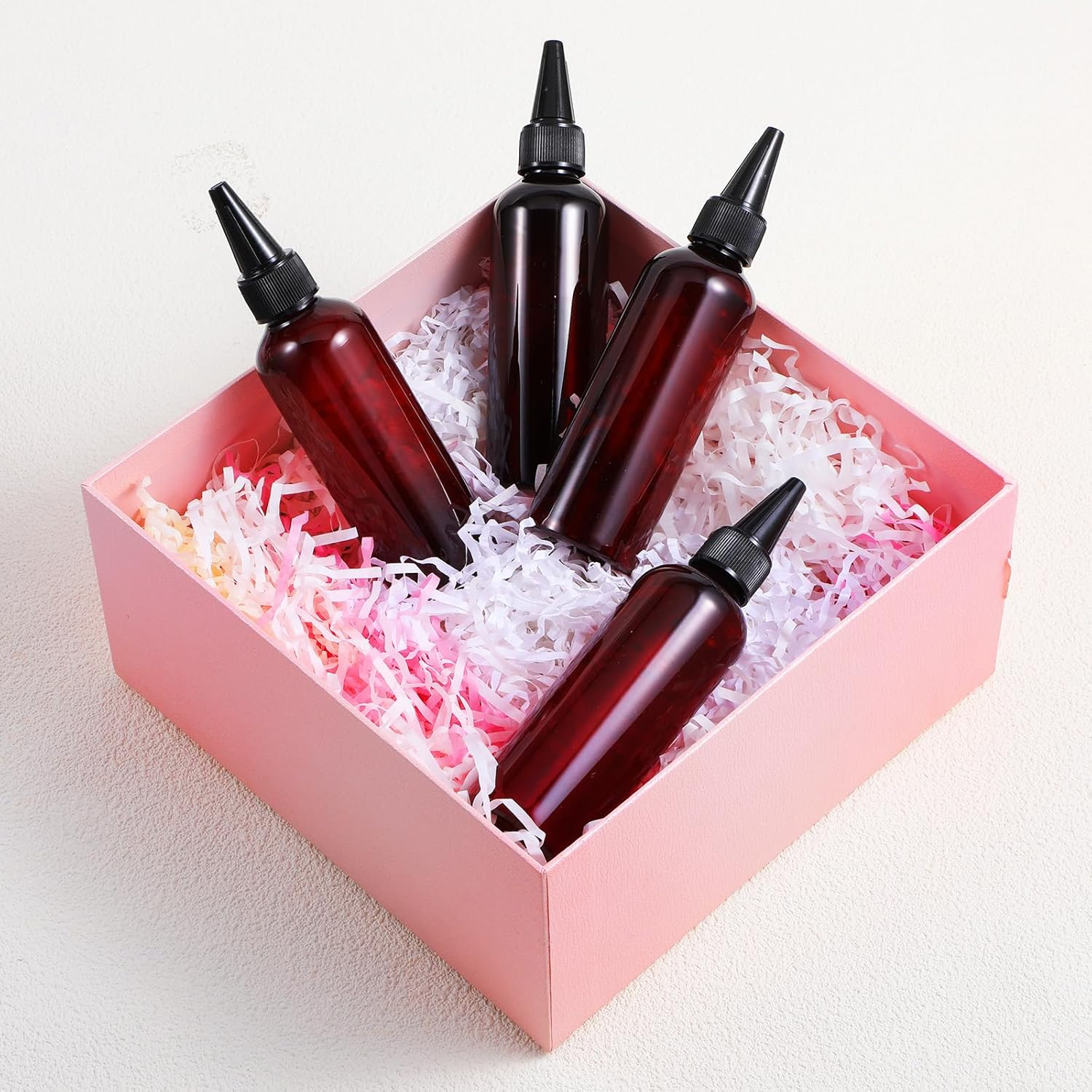 Wanmu 5Pcs Hair Color Applicator Bottles, Refillable Squeeze Bottle, Amber Empty Plastic Twist Top Cap Bottles, Empty Hair Oil Applicator for Liquid Hair Oil Shampoo Lotion image number 3