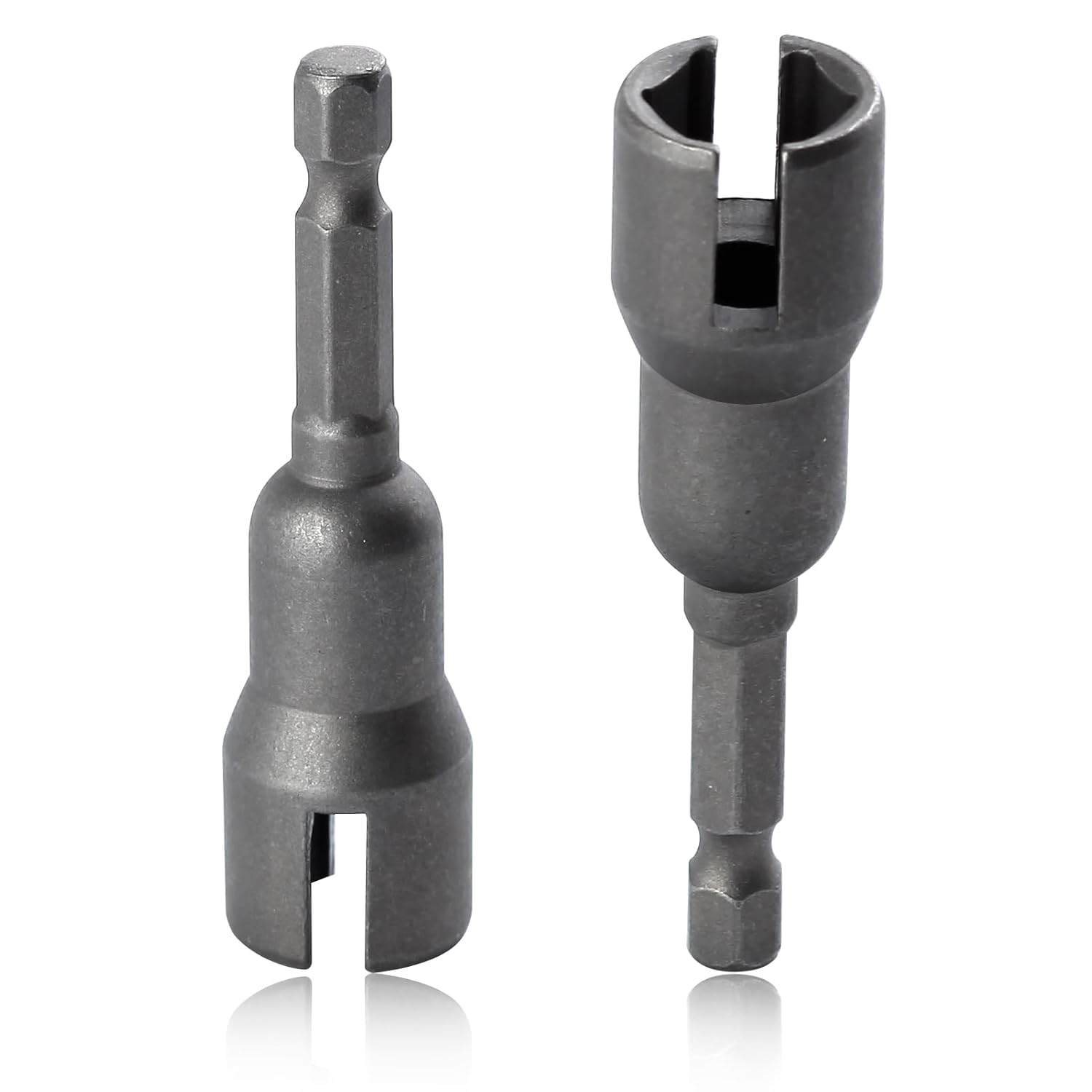 SPEEDWOX 2PCS Power Wing Nut Driver Set 1/4 Inch Hex Shank Steel Drills Bits Wing Nuts Drill Bit Socket Wrenches Tools Slot Set for Panel Nuts C Hook Bolts Eye Screws Q-Hanger