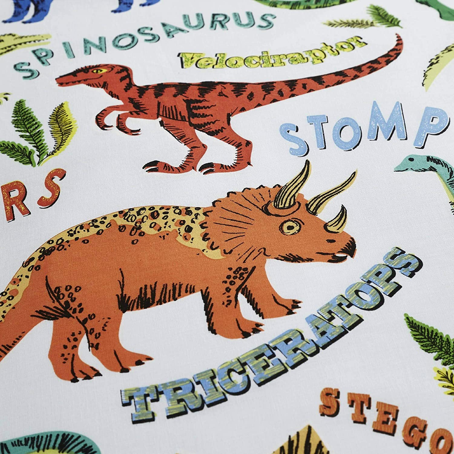 Childrens Boys Girls Dinosaur Park Jurassic T-Rex Dino Green Reversible UK Double/Au Full Bedding Duvet Cover Set
