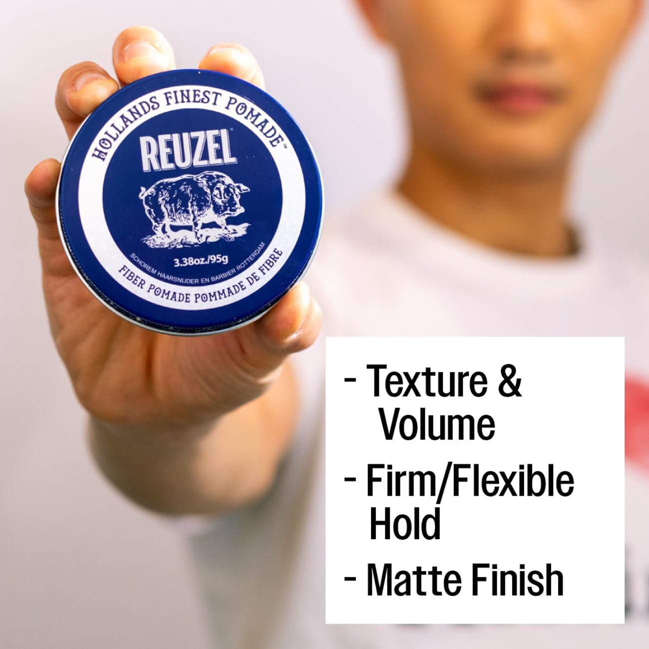 Reuzel Fiber Pomade - Men'S Concentrated Wax Formula with Natural and Organic Hold - a Vegan Defining and Thickening Product That'S Extra Easy to Apply and Remove with an Original Fragrance - 1.3 Oz image number 1