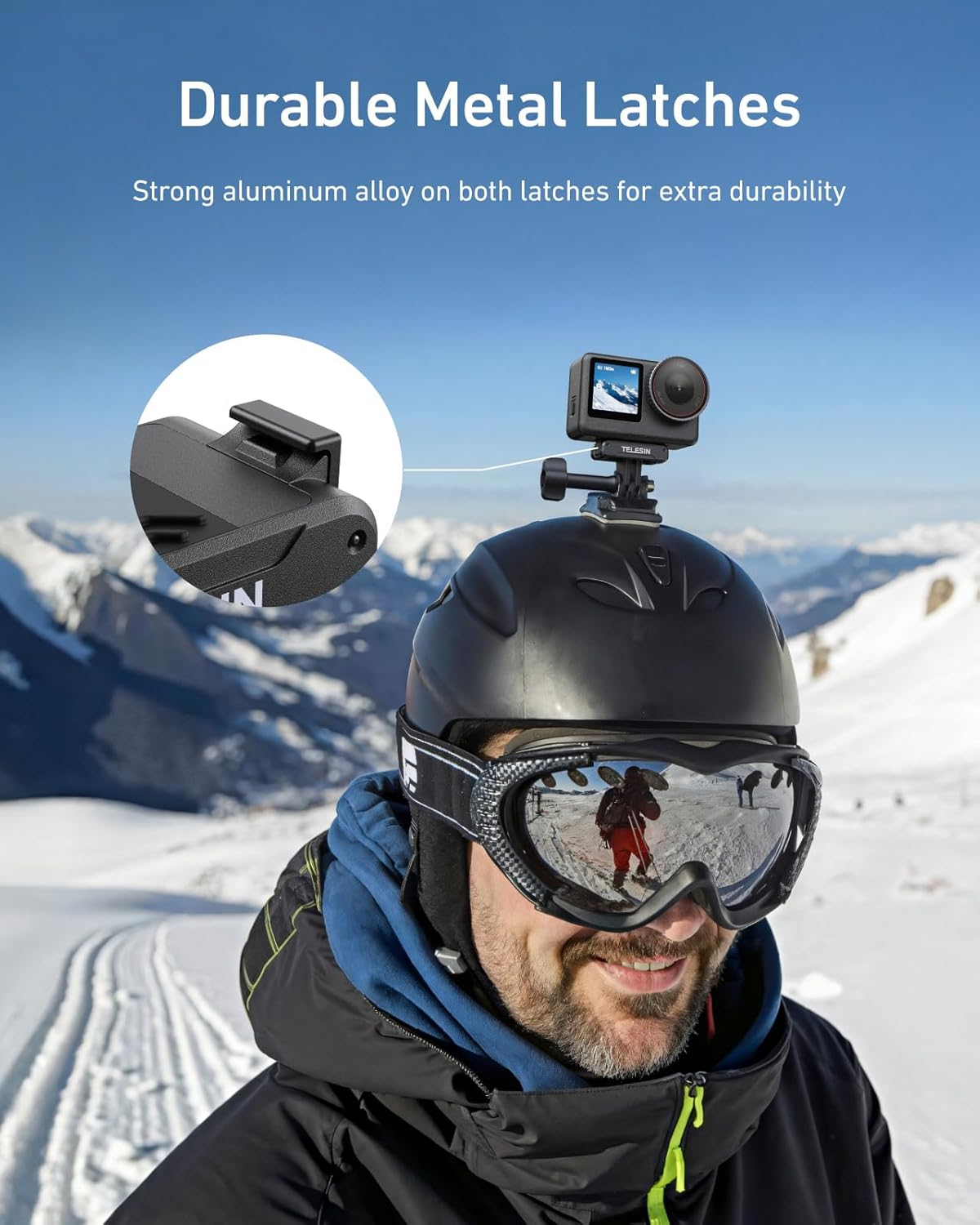 TELESIN Magnetic Quick Release Adapter Mount for DJI Osmo Action 6, Adapter Base for DJI Osmo Action 6 Accessories, Hypermagnetic Force&Metal Latches, Shock-Absorbing Silicone Pad image number 3