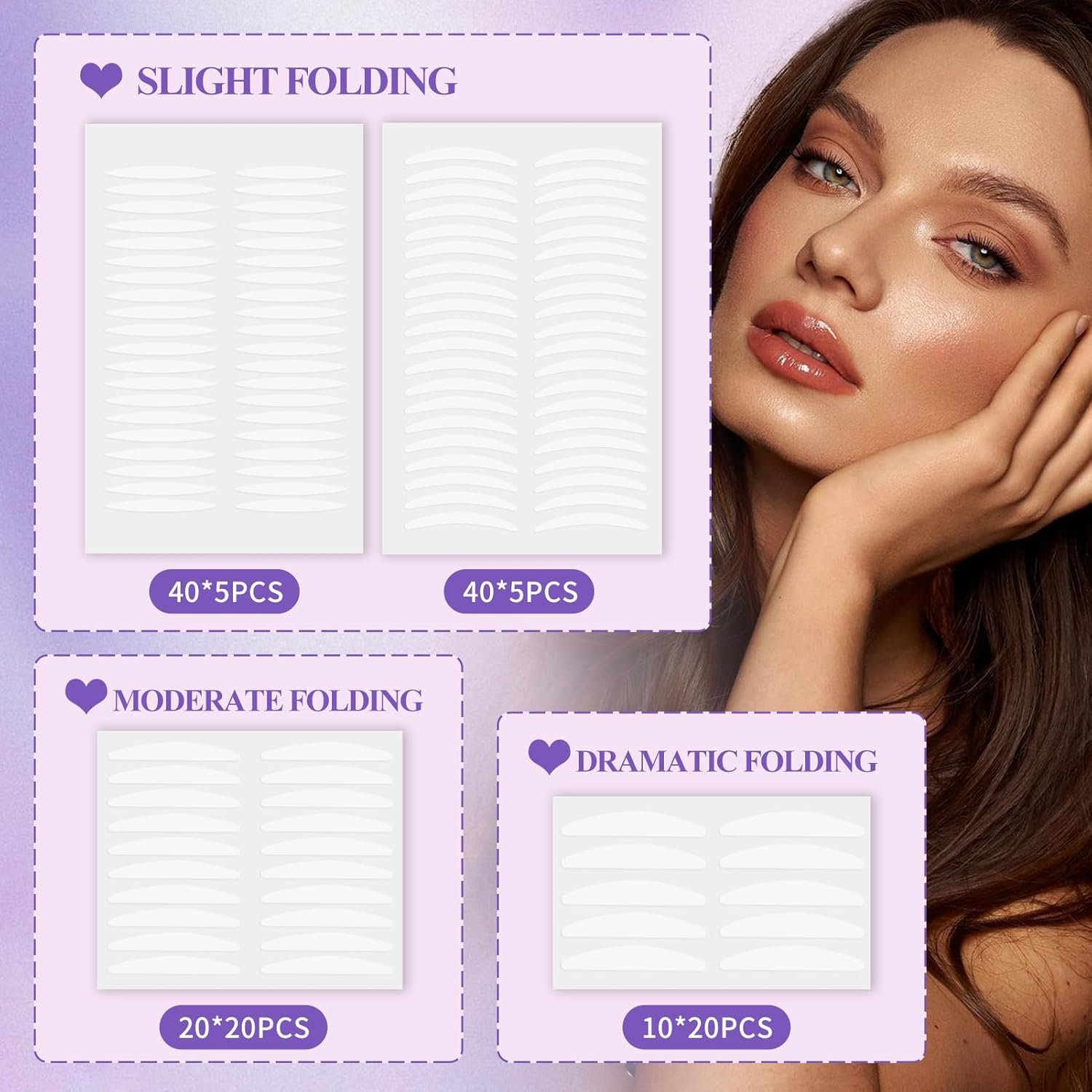 Eyelid Tape 1000 Pcs Invisible Eyes Lifter Strips Eye Lift Waterproof Long-Lasting Eyelid Sticker Double Eye Lid Tape for Hooded, Heavy, Uneven, Droopy Lids image number 3