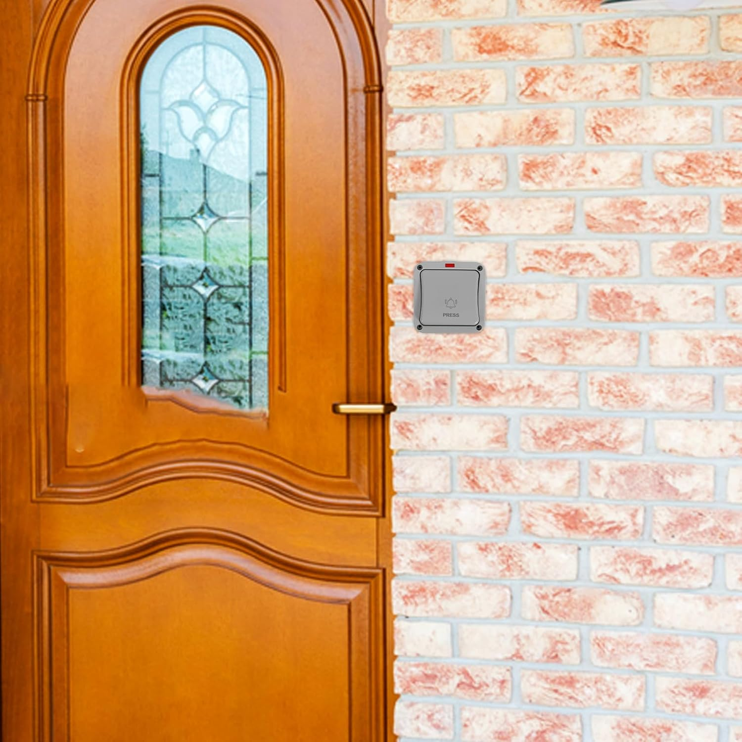 Iplusmile Garage Door Wall Button, Waterproof Push Opener Switch Doorbell, Universal Garage Door Switch Momentary Button for Home Outdoor, Grey image number 3