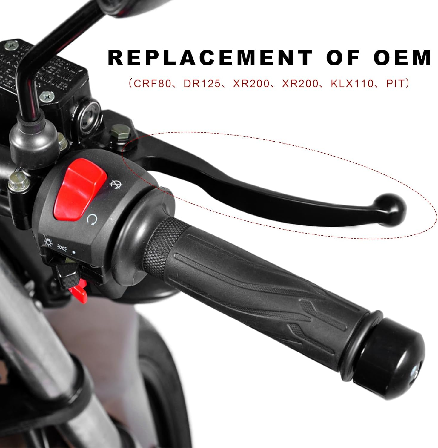 ZNDAW Motorcycle Clutch Lever, 7/8" 22Mm Left Clutch Brake Handle Replacement, Motorcycle Handlebar Lever Perch for CRF80 DR200 XR100 KLX110 Pit Dirt Motor Bike Motocross Parts image number 3