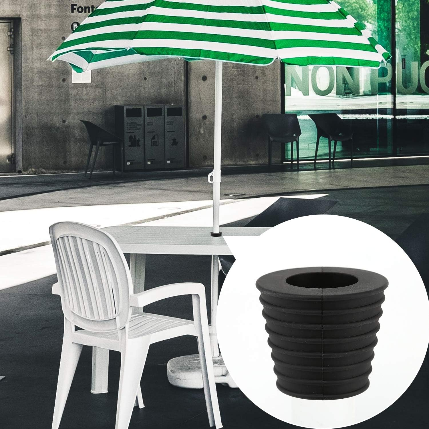 AIEX 1.9 to 2.7 Inch 2Pcs Umbrella Cone Wedge Plug for Patio Table Hole Opening Umbrella Pole Diameter 1.5 Inch/ 38Mm(Dark Brown and Black) image number 2