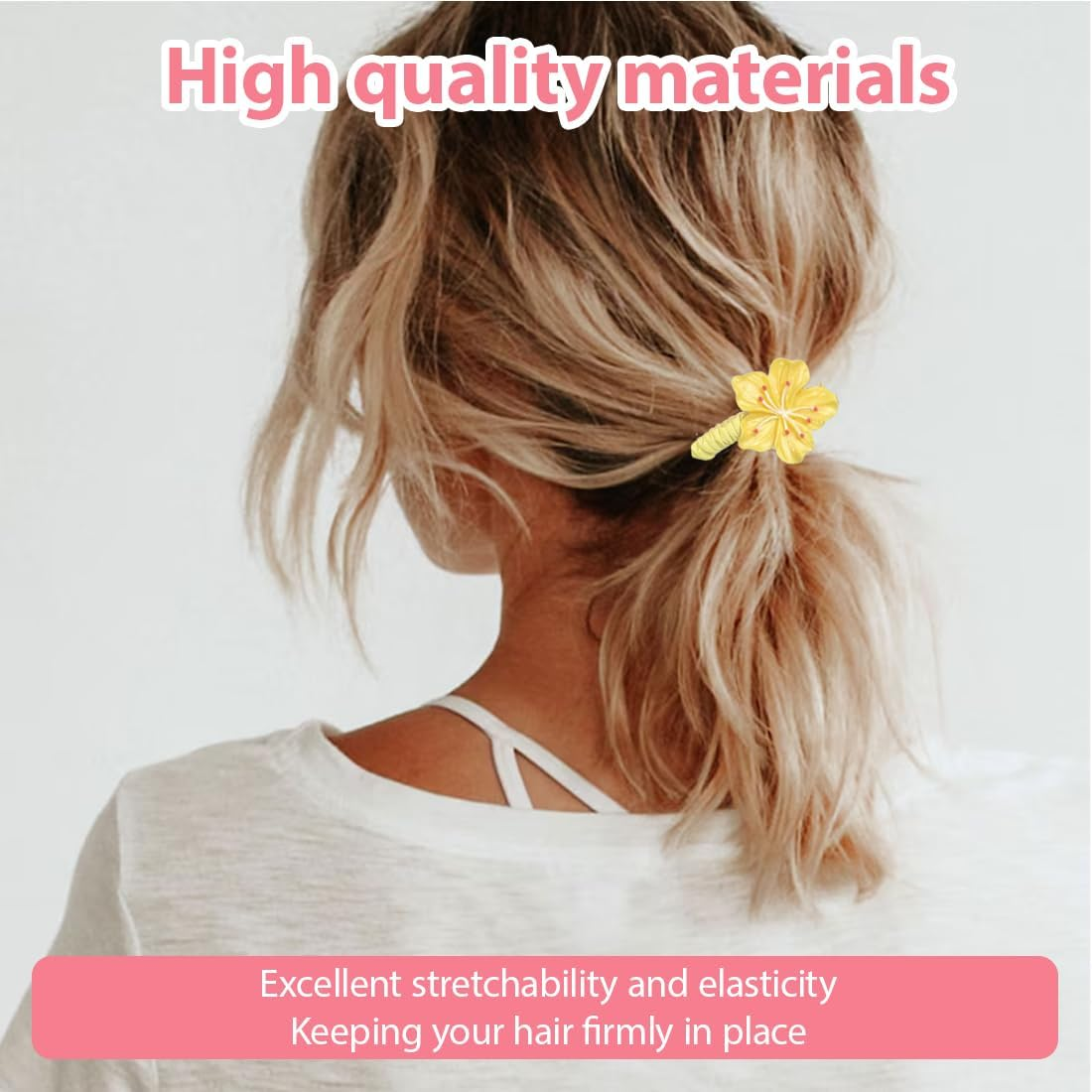 ARHZ Pack of 5 Fine Glitter Silk Fabric Small Intestine Ring Hair Strand Women'S Hair Bands Fine Flash Silk Scarf Small Gut Circle Hair Rope Hair Accessories image number 5