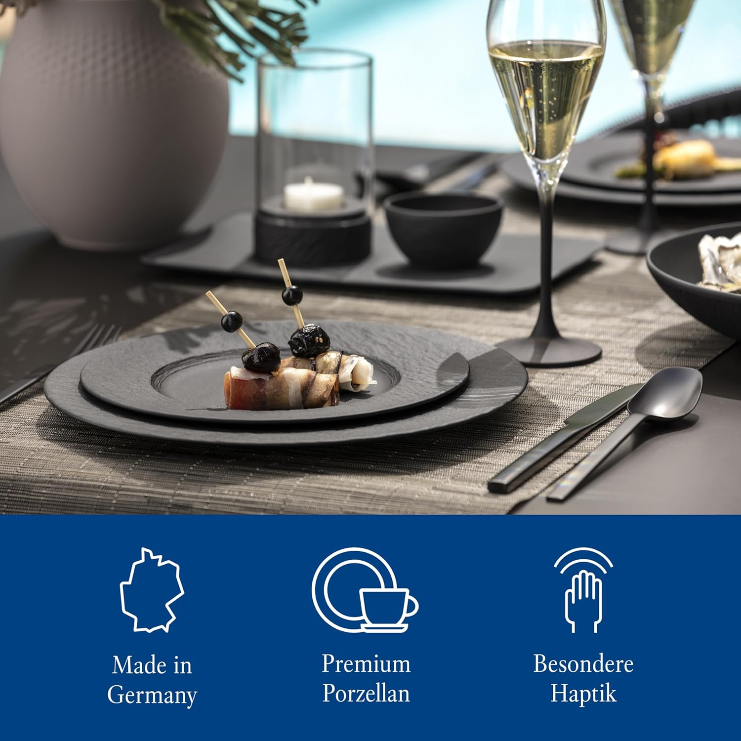Villeroy & Boch - Manufacture Rock Breakfast Plate, Premium Porcelain, Black image number 4