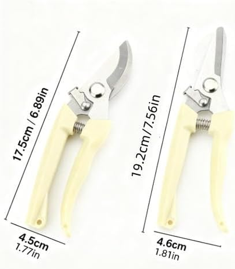 Curve Gardening Scissor Garden Shears with Sharp Blade, 2Pcs Bypass and Straight Blade Garden Clippers, Stainless Steel Pruning Gardening Shears With1 Bypass Pruner and 1 Straight Blade Scissors image number 3