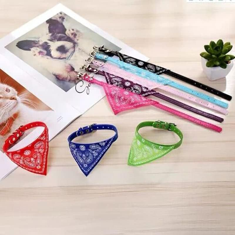 New Adjustable Leather Collar Bandana Neck Scarf Dog Puppy Cat Kitten - Vibrant Color Choices image number 1