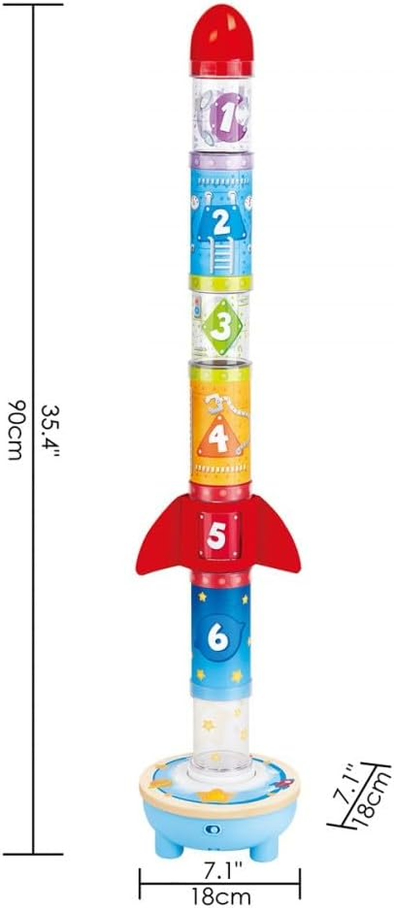 Hape Rocket Ball Air Stacker Learning Music/Sounds Kids/Toddler Play Toy 24M+