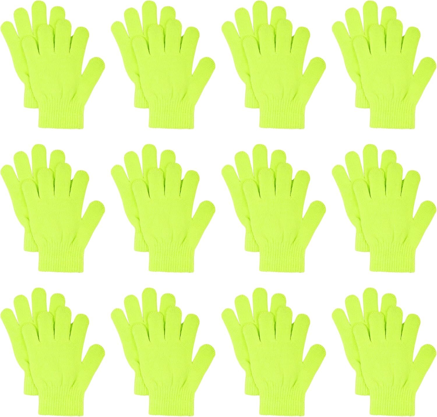 Jiebor 12 Pairs Kids Warm Gloves Winter Gloves Knit Gloves for Boys Girls Children Kids