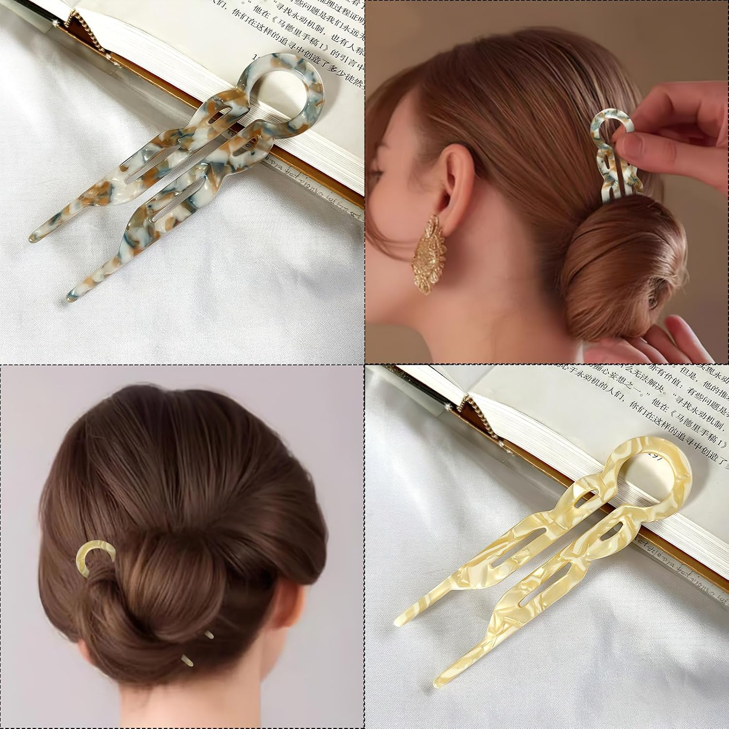Lialys Hairpin, Prestige Hairpin, 3Pcs Lialysoff Hair Pin, Prestige Hair Pins, French Hair Pin for Thick Hai-R, U Shaped Hai-R Pins, Hair Accessories image number 3