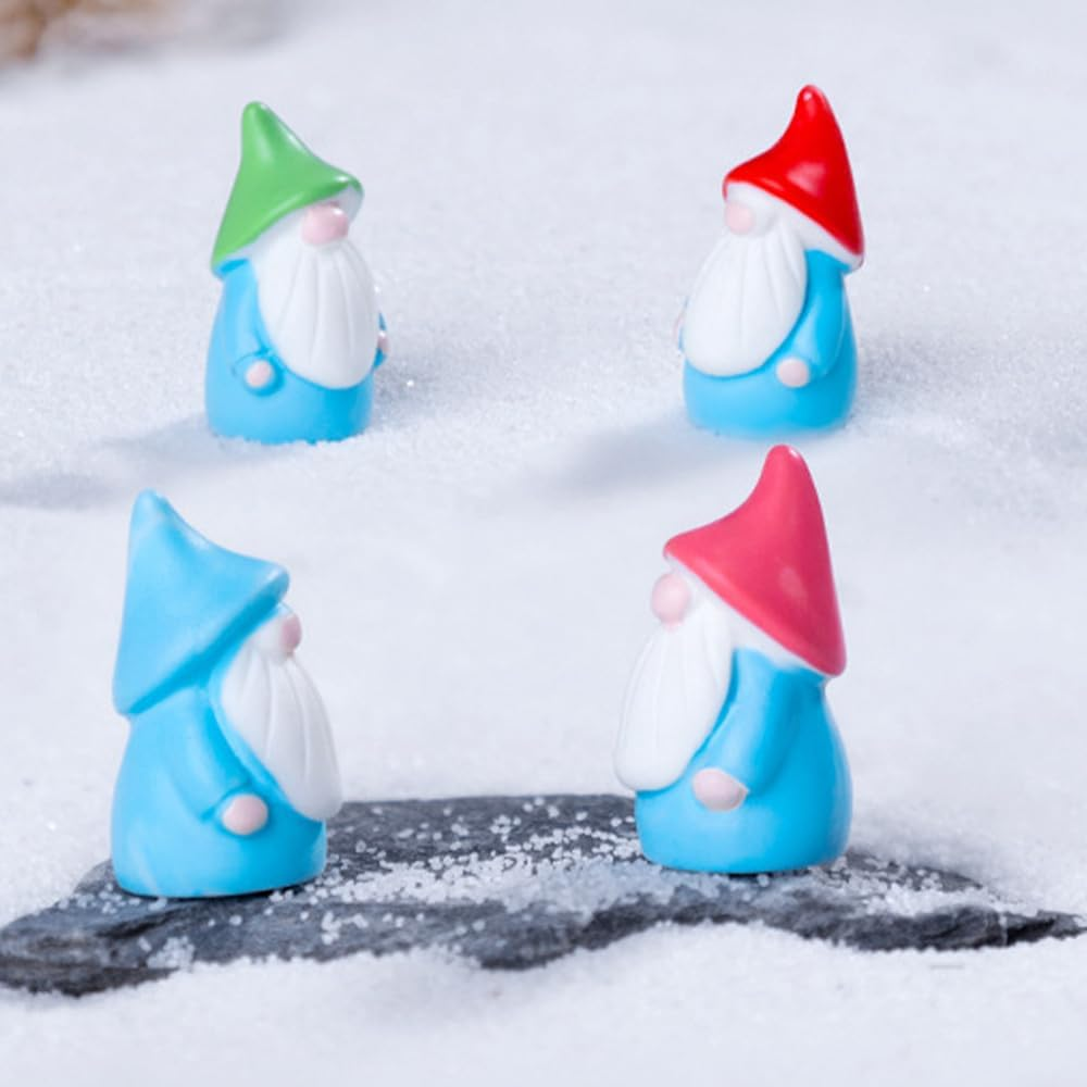 30Pcs Mini Resin Gnomes in 6 Colors,Micro Landscape Christmas Old Man Dwarf Ornament,Diy Decorations Accessories Miniature Small Ornaments for Landscape Garden Outdoor Patio Yard Plant Pots Decor