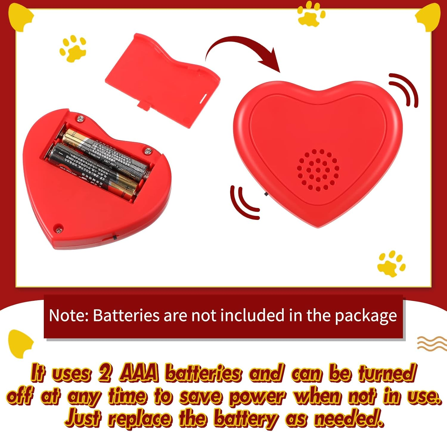 Wettarn 2 Pcs Heartbeat Puppy Toy Dog Anxiety Relief Red Heartbeat Simulator Replacement Soother for Pet Behavioral Training Sleep Aid Calming Toys Cat Kitten Dog Add to Blankets Pillows Beds image number 5