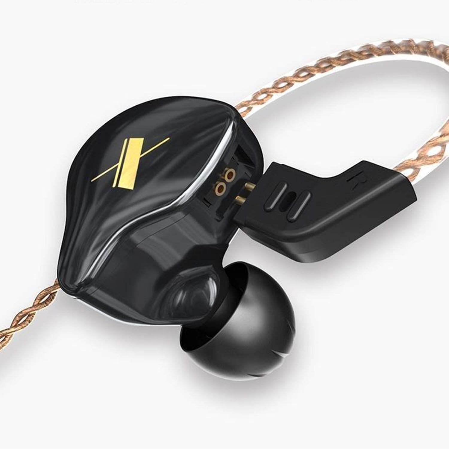 P Prettyia KZ EDX 1DD Headphone Earphones 10Mm Driver Removable 0.75Mm Cable, Black No Mic, as Show