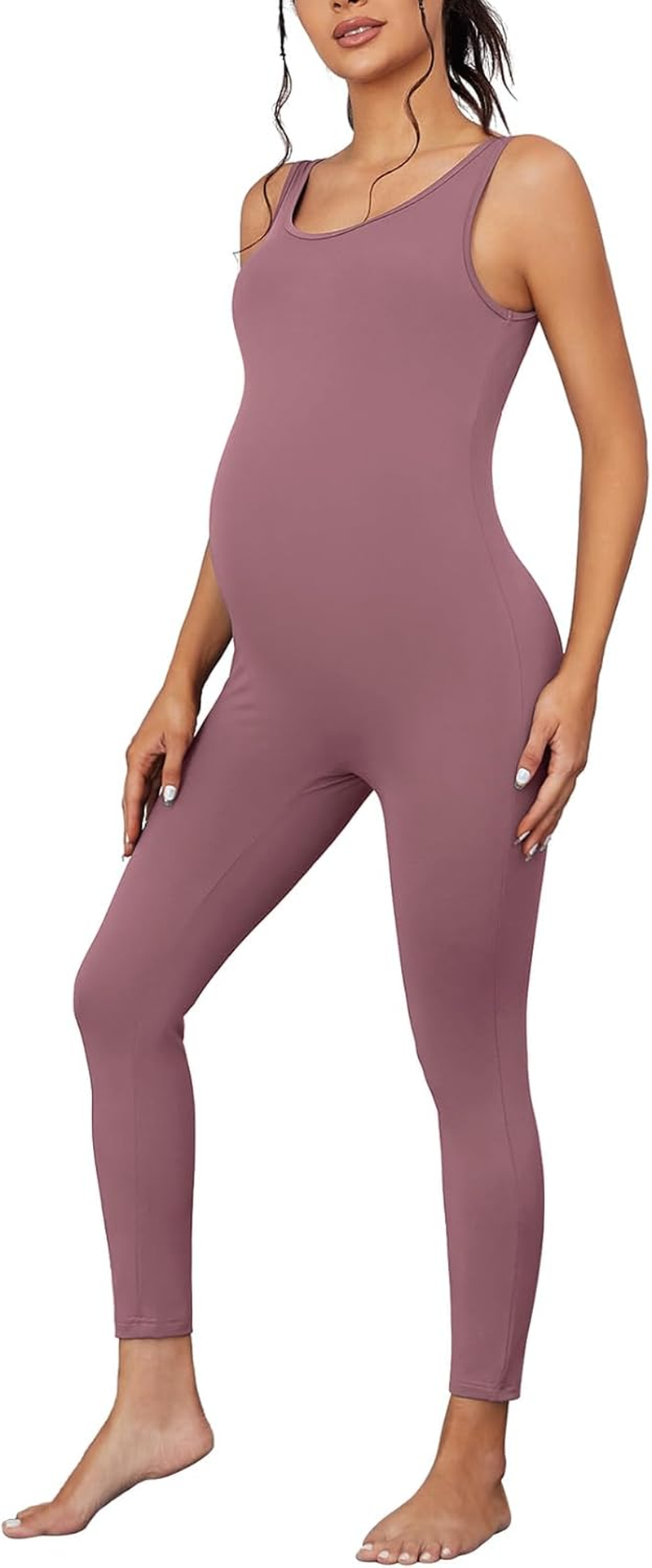 Bhome Maternity Jumpsuits Sleeveless Romper Pregnant Bodysuit One-Piece Leggings Activewear
