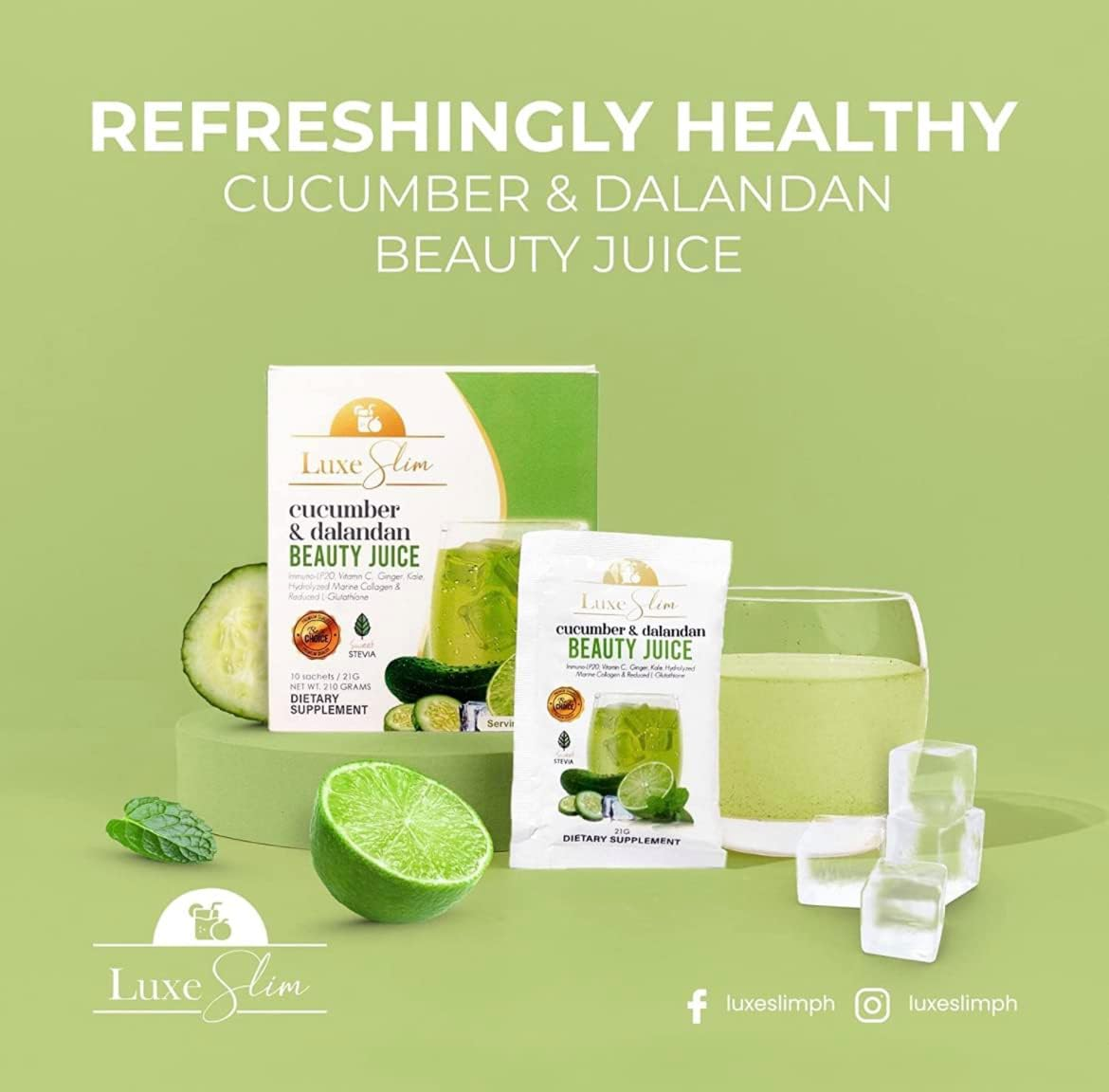 Luxe Slim - Cucumber & Dalandan - Beauty Juice 10 X 21G image number 2