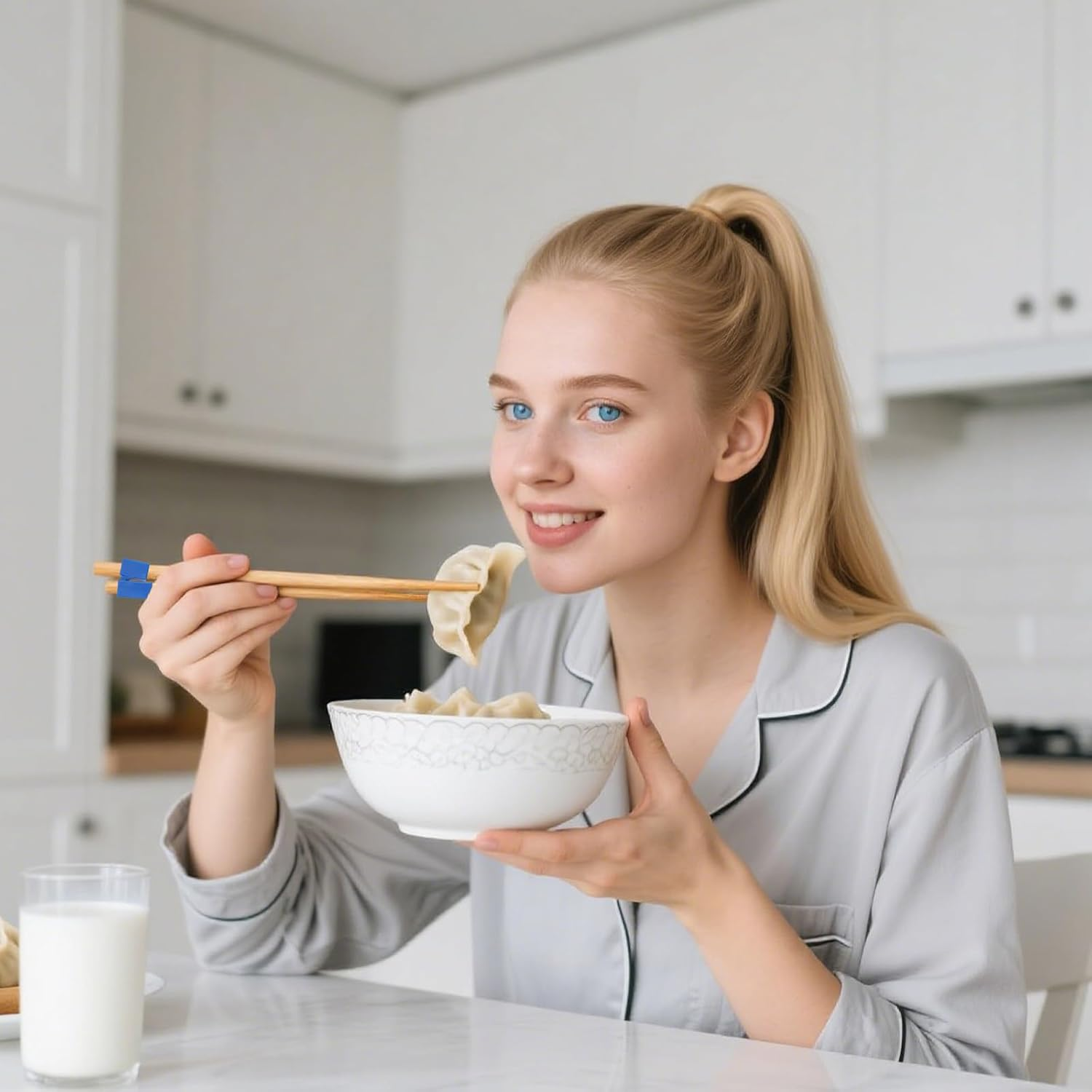 5Pcs Training Chopstick Helpers for Kids Adults, Reusable Chopsticks Trainer Set Anti-Slip Assistant Tool for Beginners Elderly Asian Food Learning image number 4