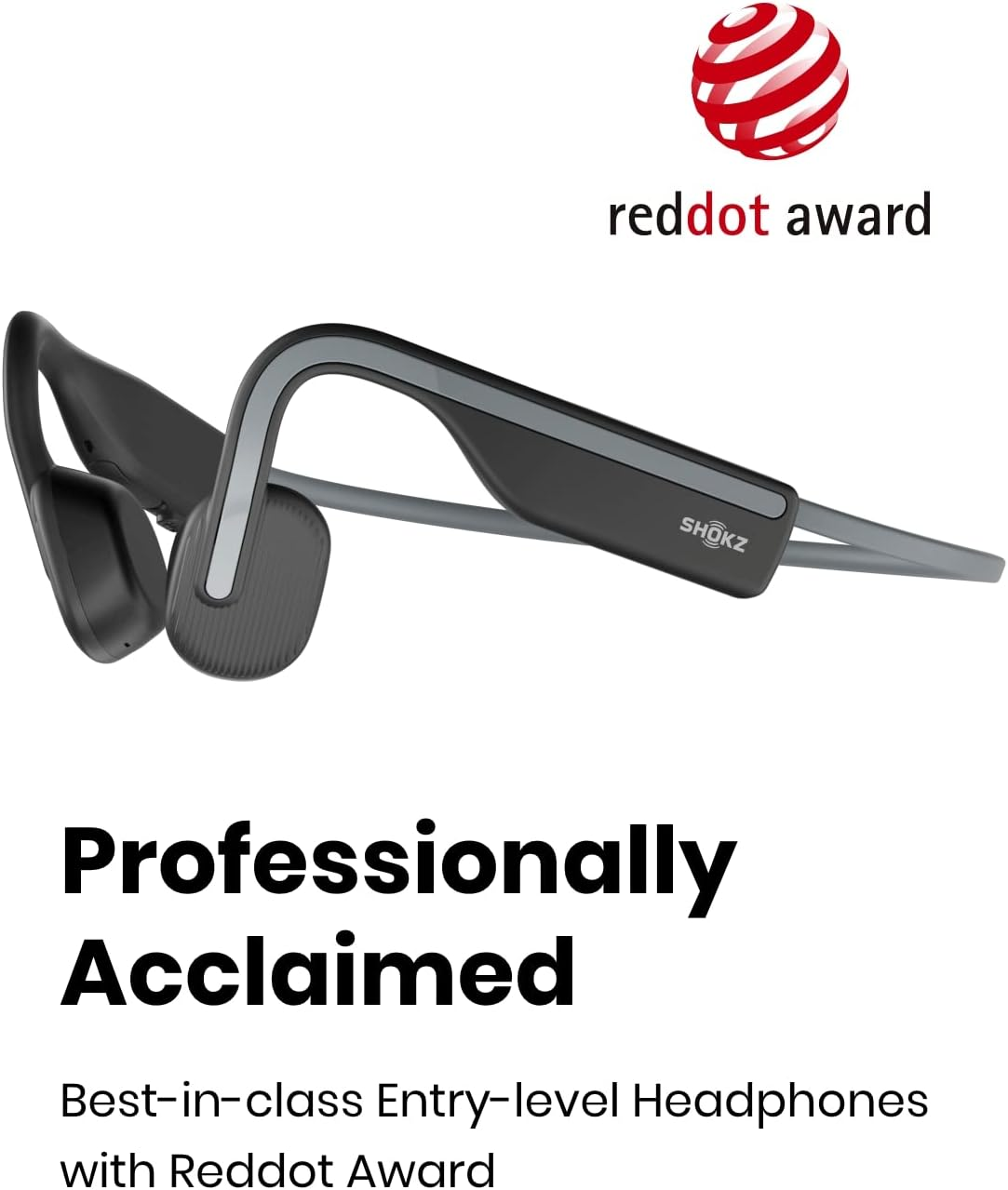 Shokz Openmove Bluetooth Wireless Headphones with Mic, Bone Conduction Wireless Headset with 6H Playtime, IP55 Waterproof Sports Headphones for Running, Workout, Cycling (Slate Grey) image number 3