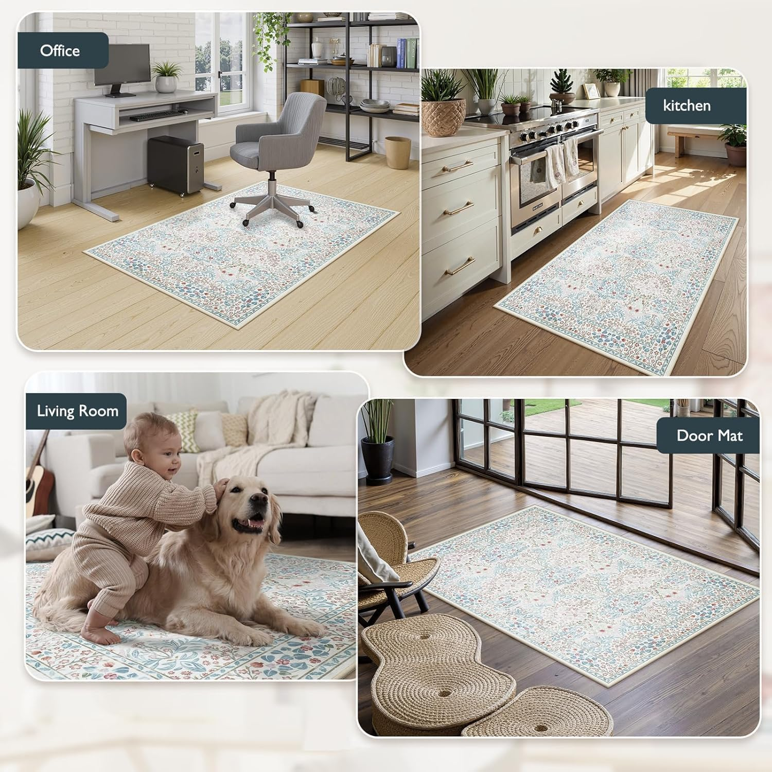 Home Office Chair Mat for Hardwood Floor, 90X120Cm Desk Floor Mat for Hard Floors, under Desk Rug for Rolling Chair, Antil-Sip Large Protector Mat for Office Chair, Easy to Roll (Beige)