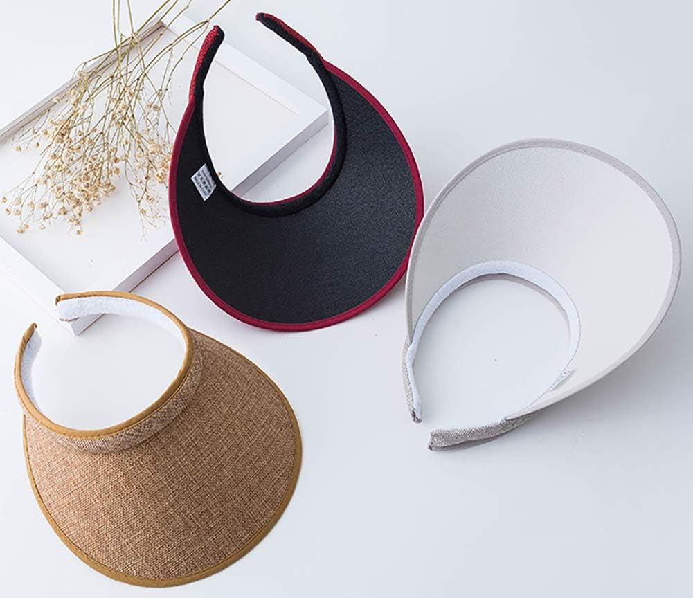 Women'S Clip on Sun Visor Hat Wide Brim Summer Straw Hat Beach Sun Hat Travel