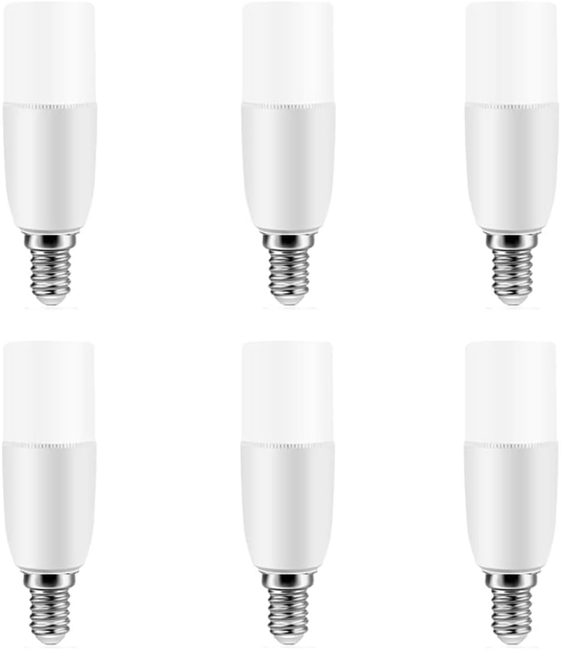 Tubular 6W LED Light Bulbs - 60 Watt Equivalent 600LM, E27 Base Daylight 6500K Non-Dimmable, Pack of 6