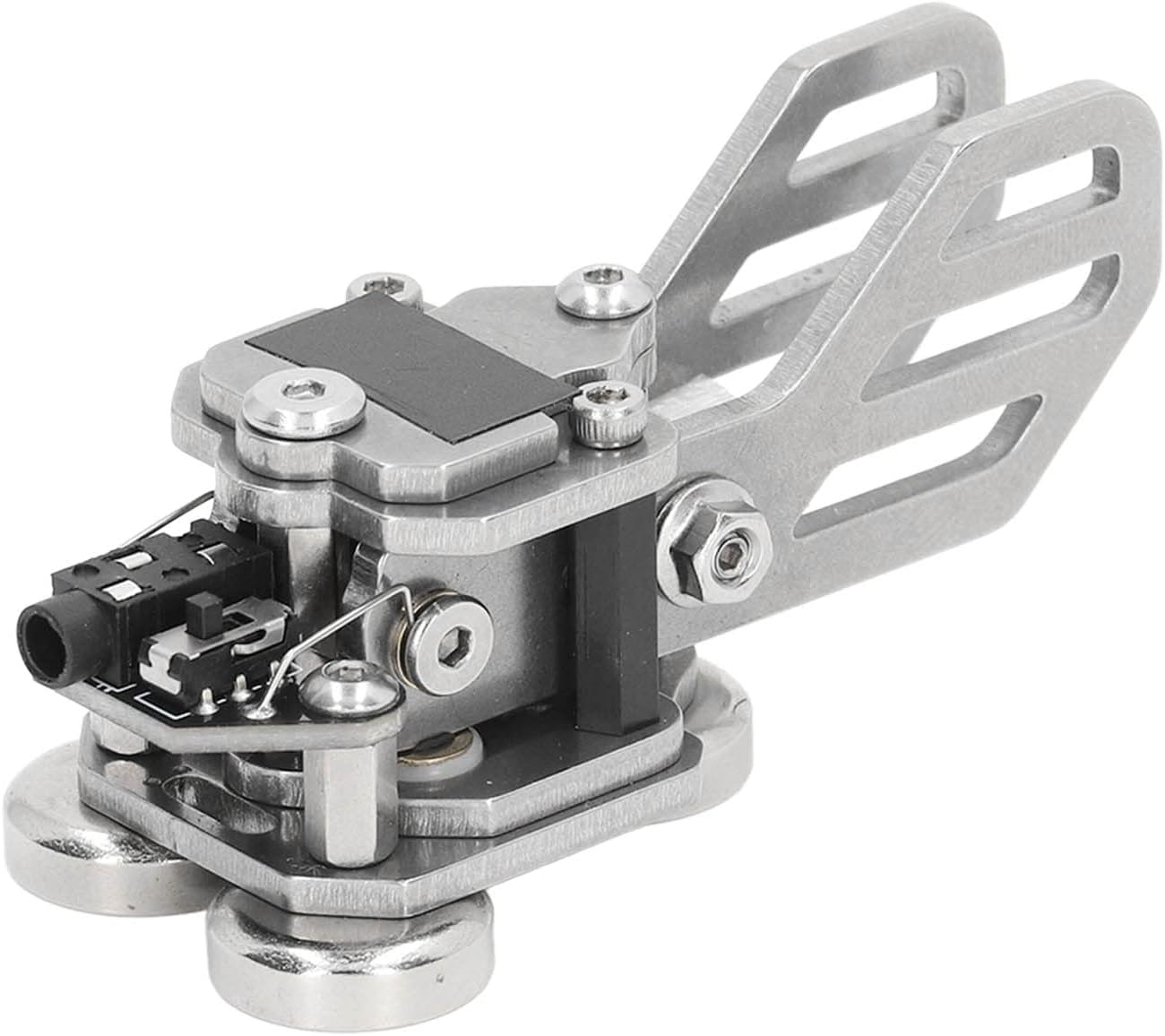 Mini CW Key Automatic Morse, Double Paddle Morse Code Keyer Shortwave Radio Morse Telegraph Key, Stainless Steel Automatic Morse Code Transmitter Key, 3 Ndfeb Magnets Base image number 5
